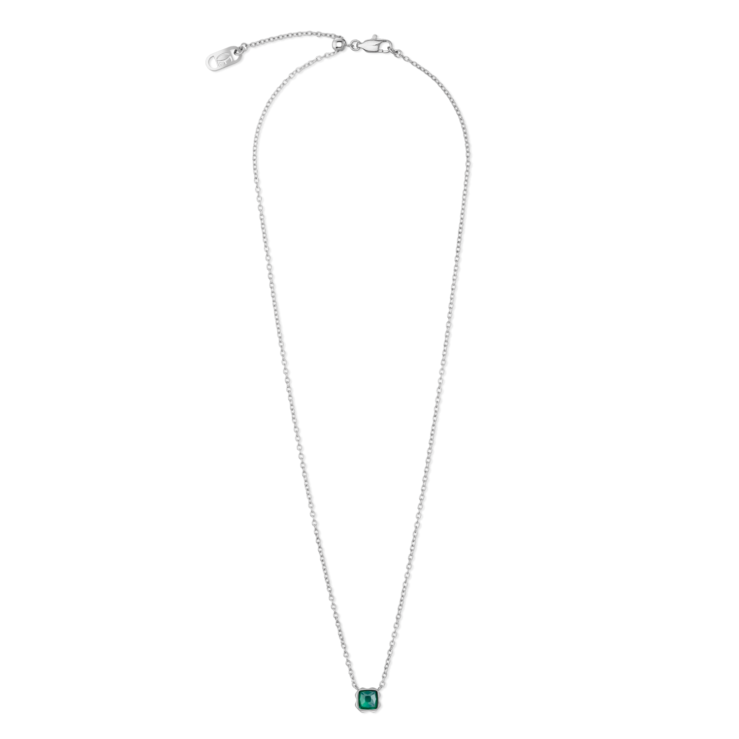 Birthstone Mai Halskette Grüner Achat Silber von COEUR DE LION