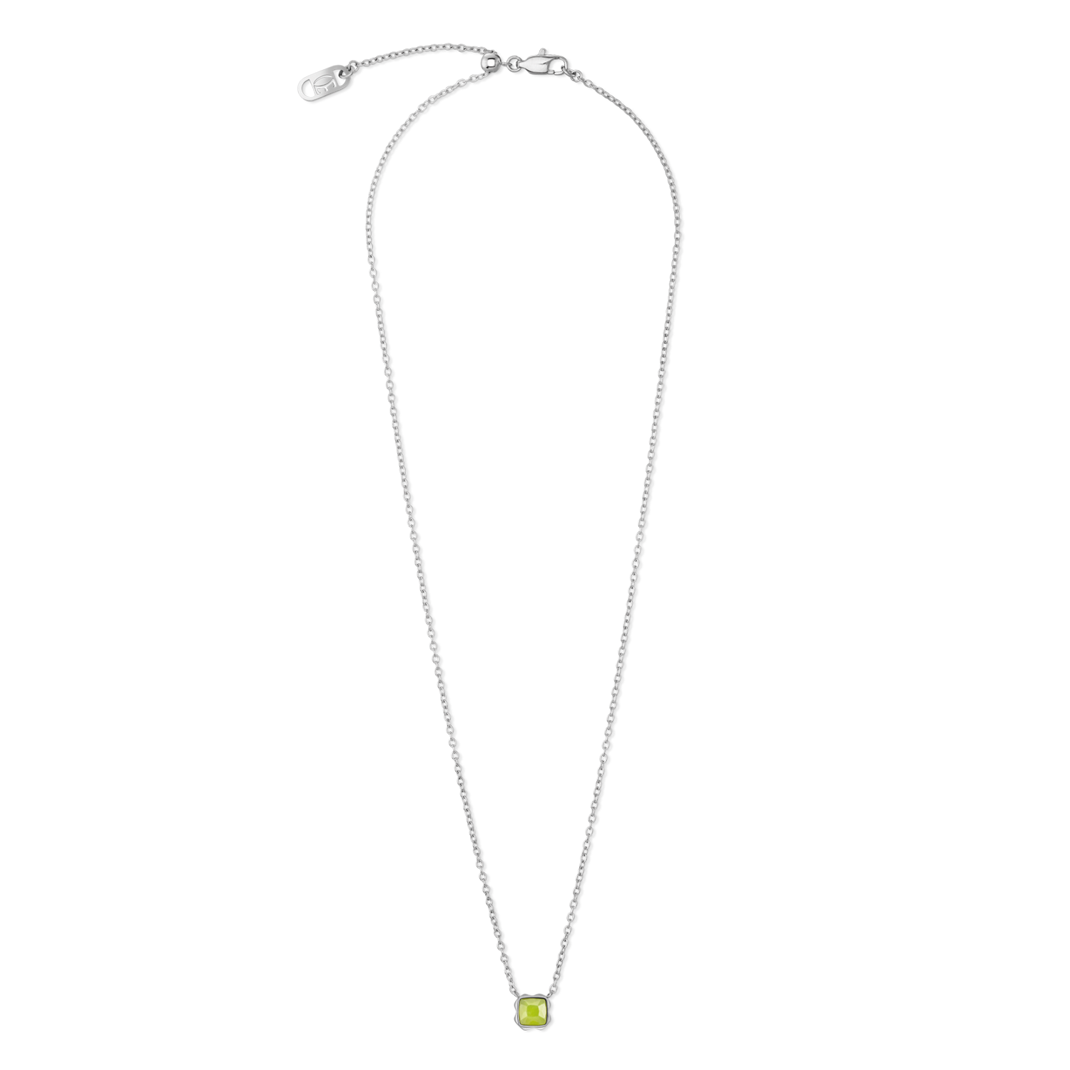 Birthstone August Halskette Grüner Jade Silber von COEUR DE LION