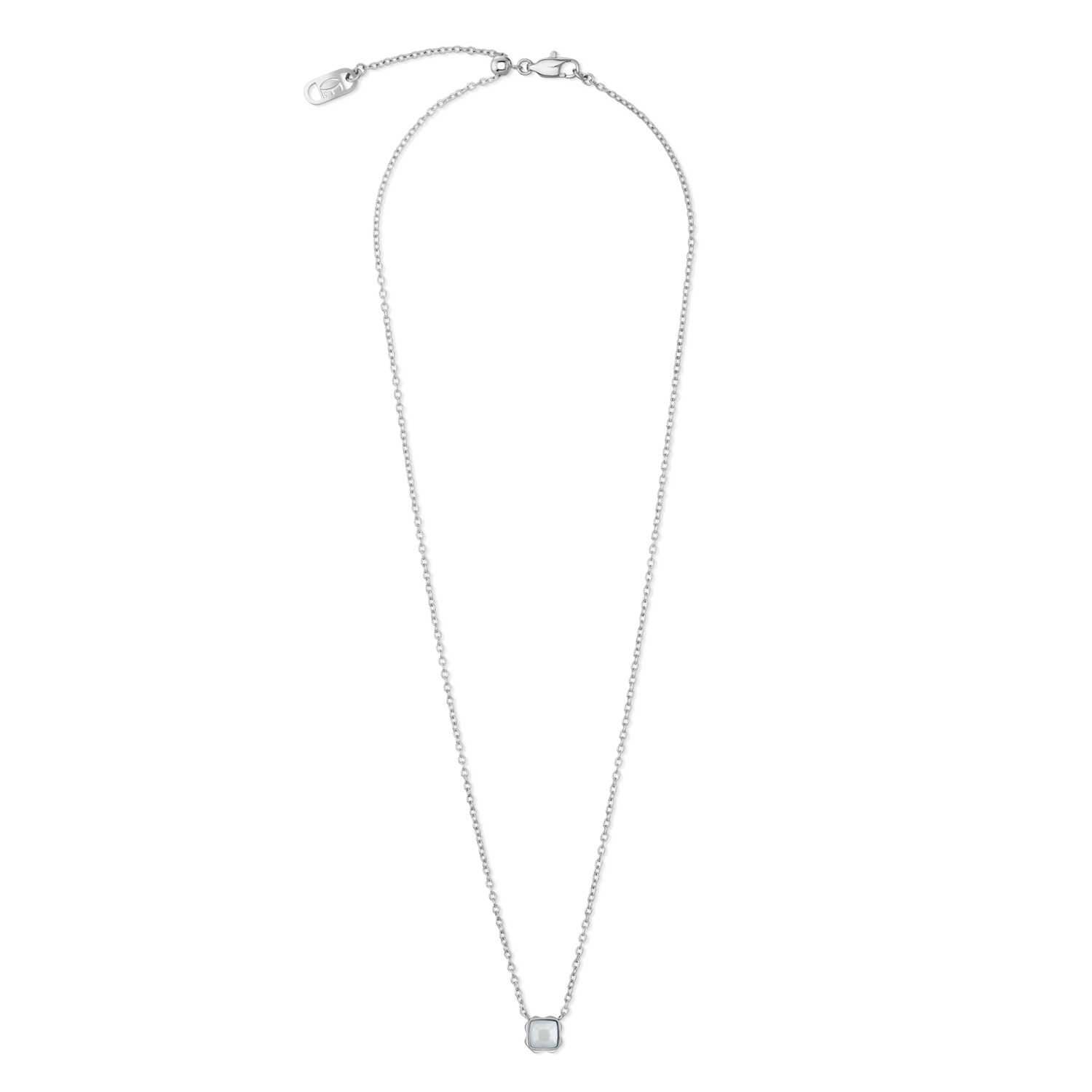 Birthstone April Halskette Weißer Quarz Silber von COEUR DE LION