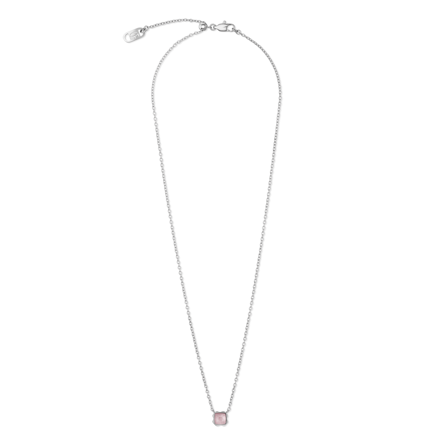 Birthstone Oktober Halskette Rosenquarz Silber von COEUR DE LION