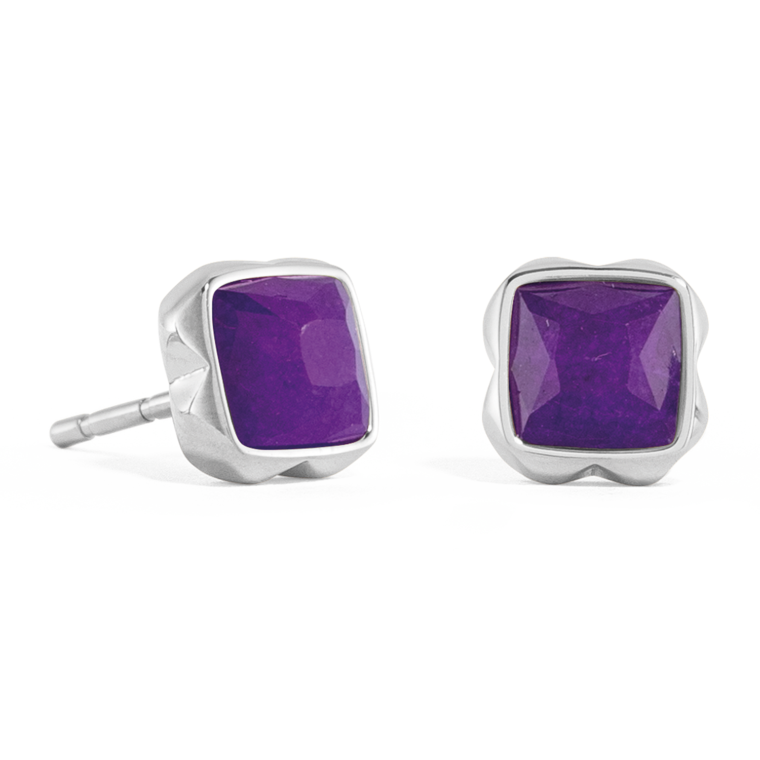 Birthstone Februar Ohrringe Sugilith Silber von COEUR DE LION – Detailaufnahme