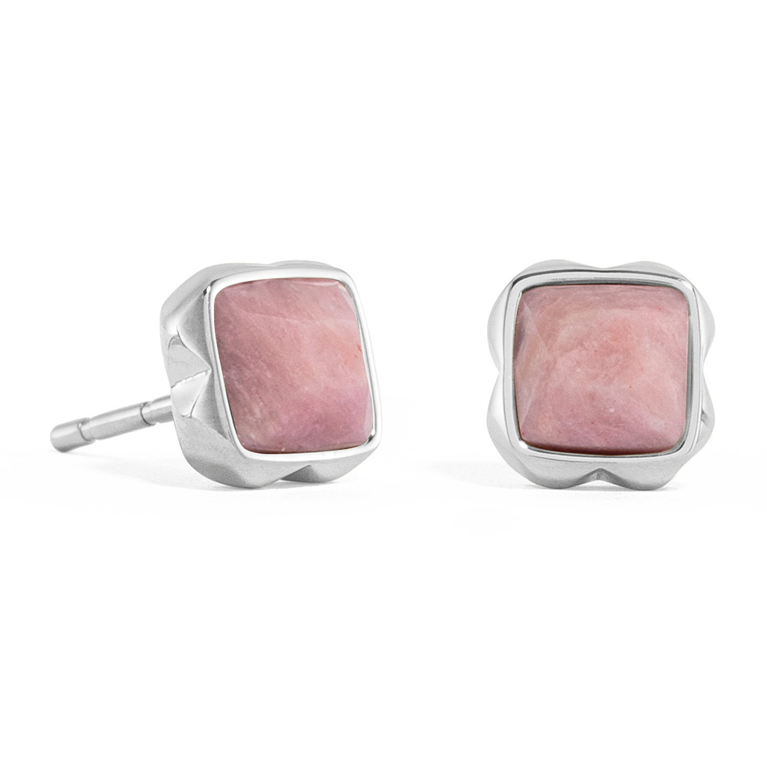 Birthstone Juli Ohrringe Rhodochrosit Silber von COEUR DE LION – Detailaufnahme