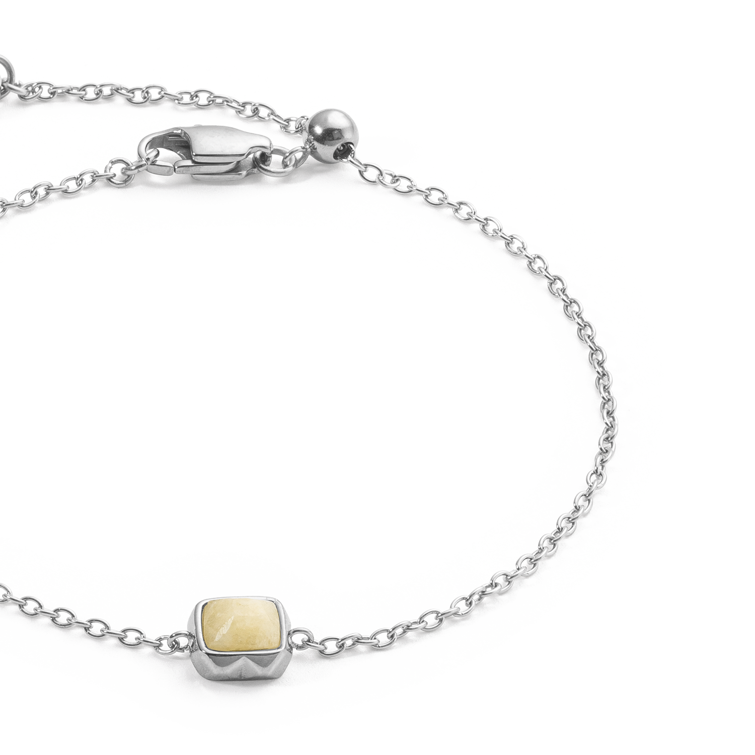 Birthstone November Armband Citrin Silber von COEUR DE LION – Detailaufnahme