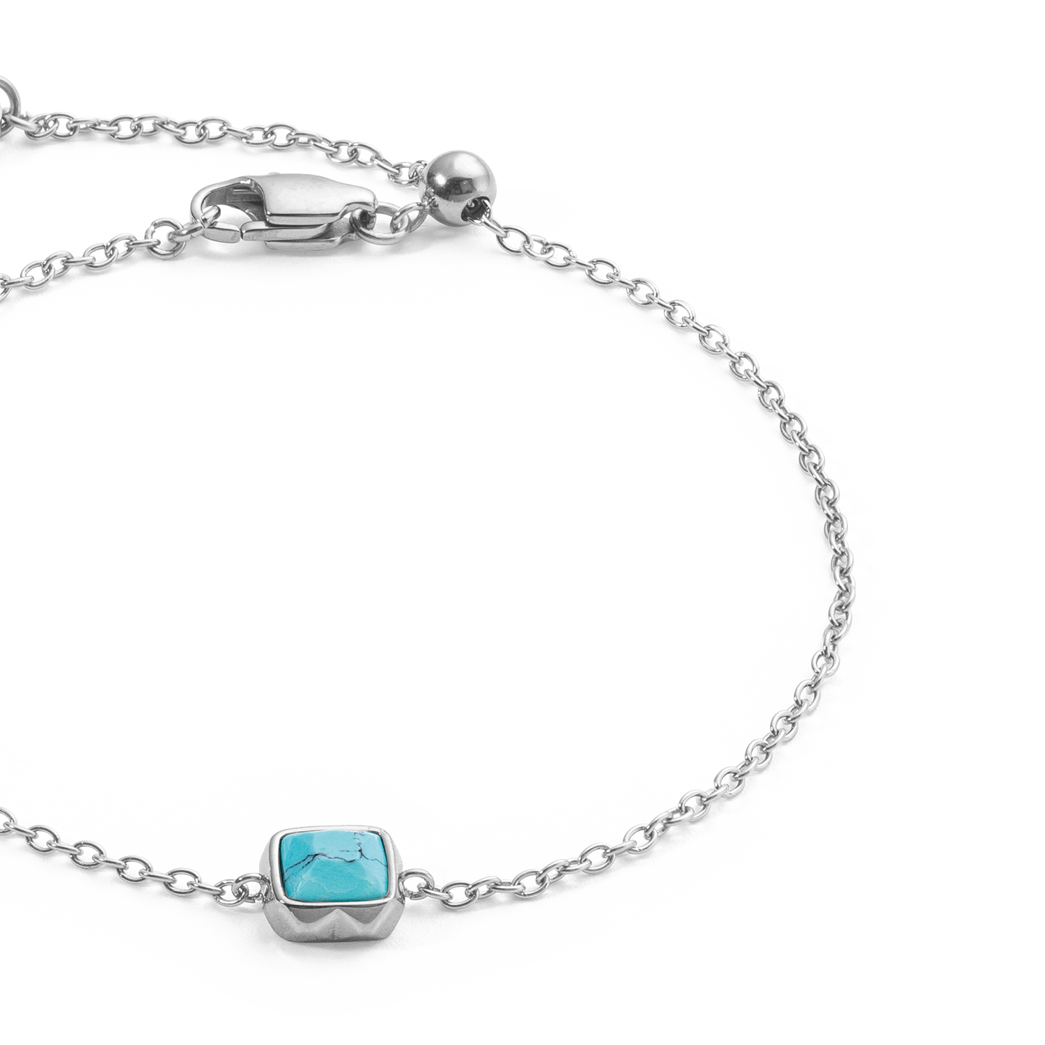 Birthstone Dezember Armband Türkis Silber von COEUR DE LION – Detailaufnahme