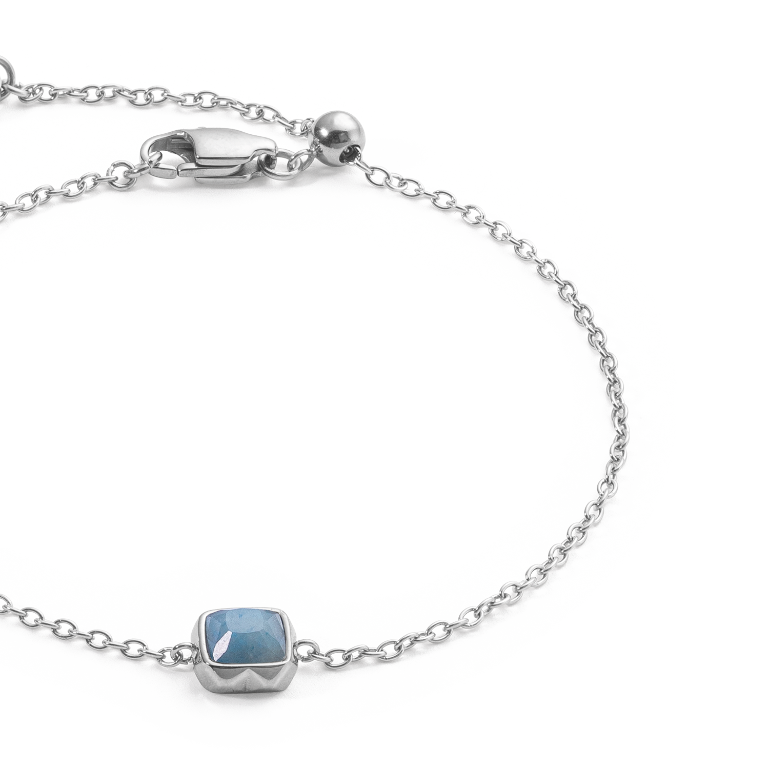 Birthstone März Armband Blauer Aventurin Silber von COEUR DE LION – Detailaufnahme