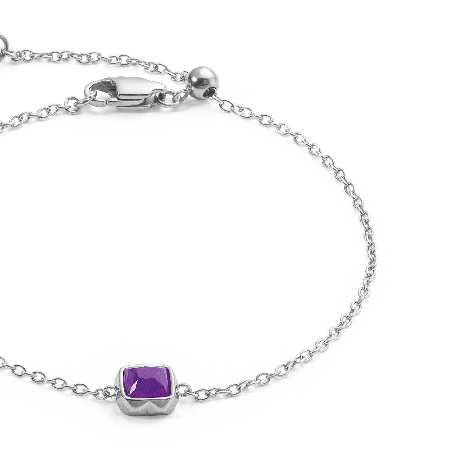 Birthstone Februar Armband Sugilith Silber von COEUR DE LION – Detailaufnahme