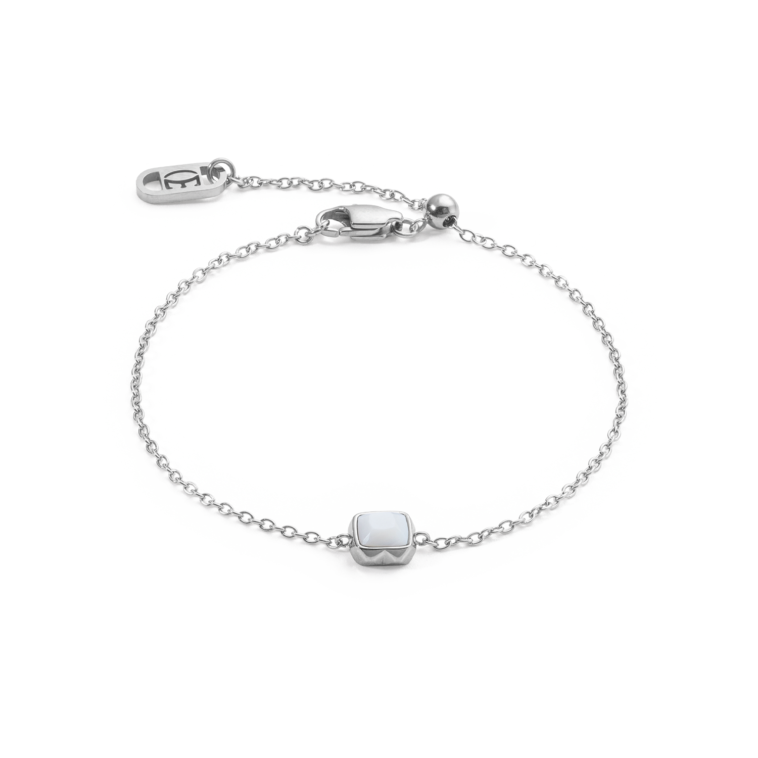 Birthstone April Armband Weißer Quarz Silber von COEUR DE LION