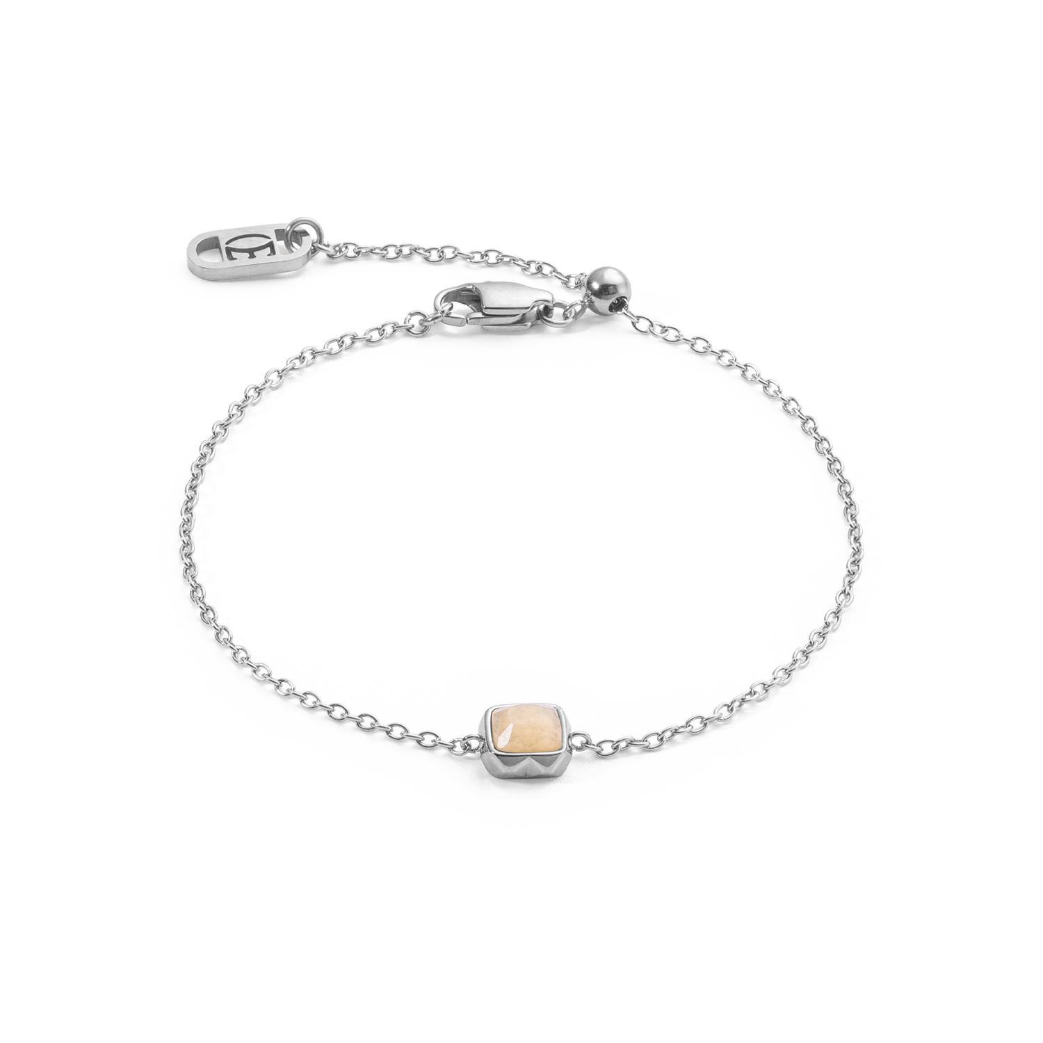 Birthstone Juni Armband Crème Jade Silber von COEUR DE LION