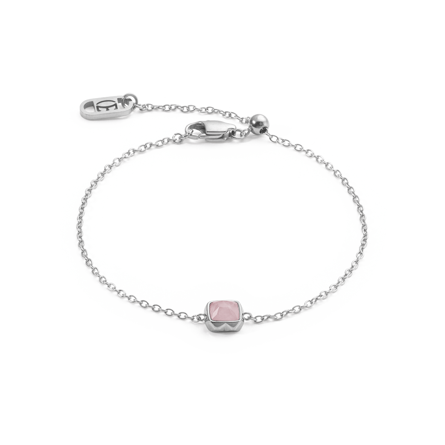 Birthstone Oktober Armband Rosenquarz Silber von COEUR DE LION
