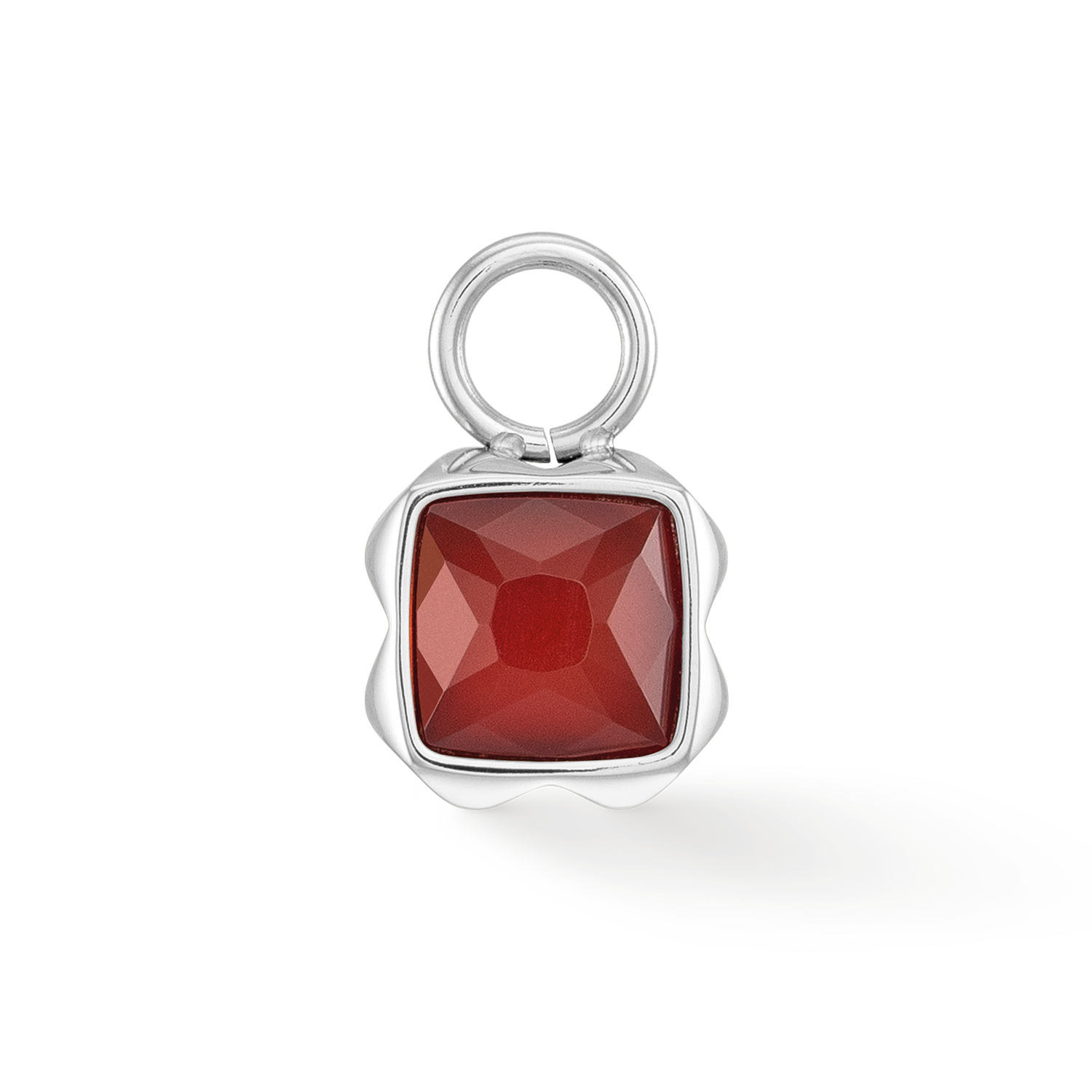 Birthstone Januar Charm Roter Achat Silber von COEUR DE LION – Detailaufnahme