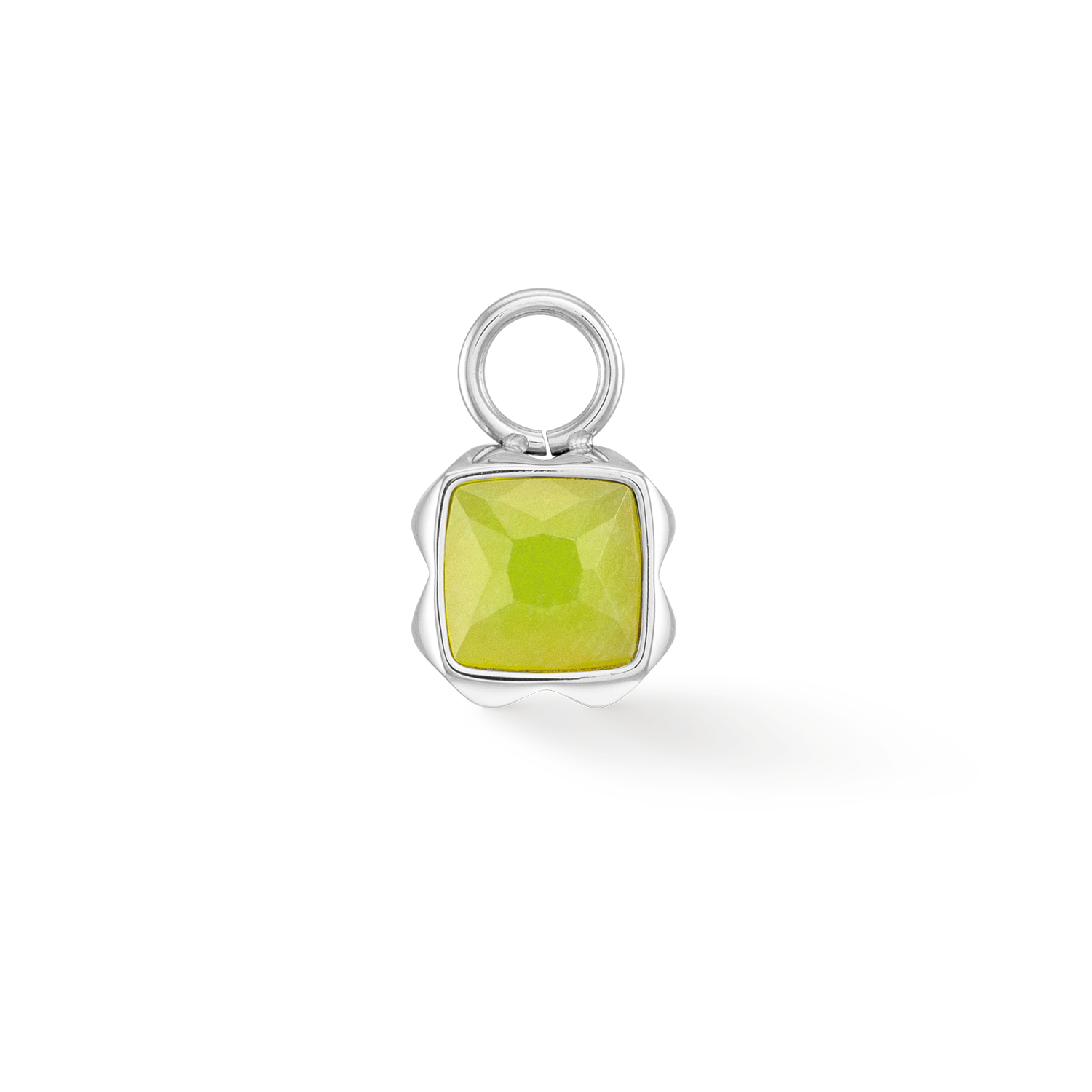 Birthstone August Charm Grüner Jade Silber von COEUR DE LION