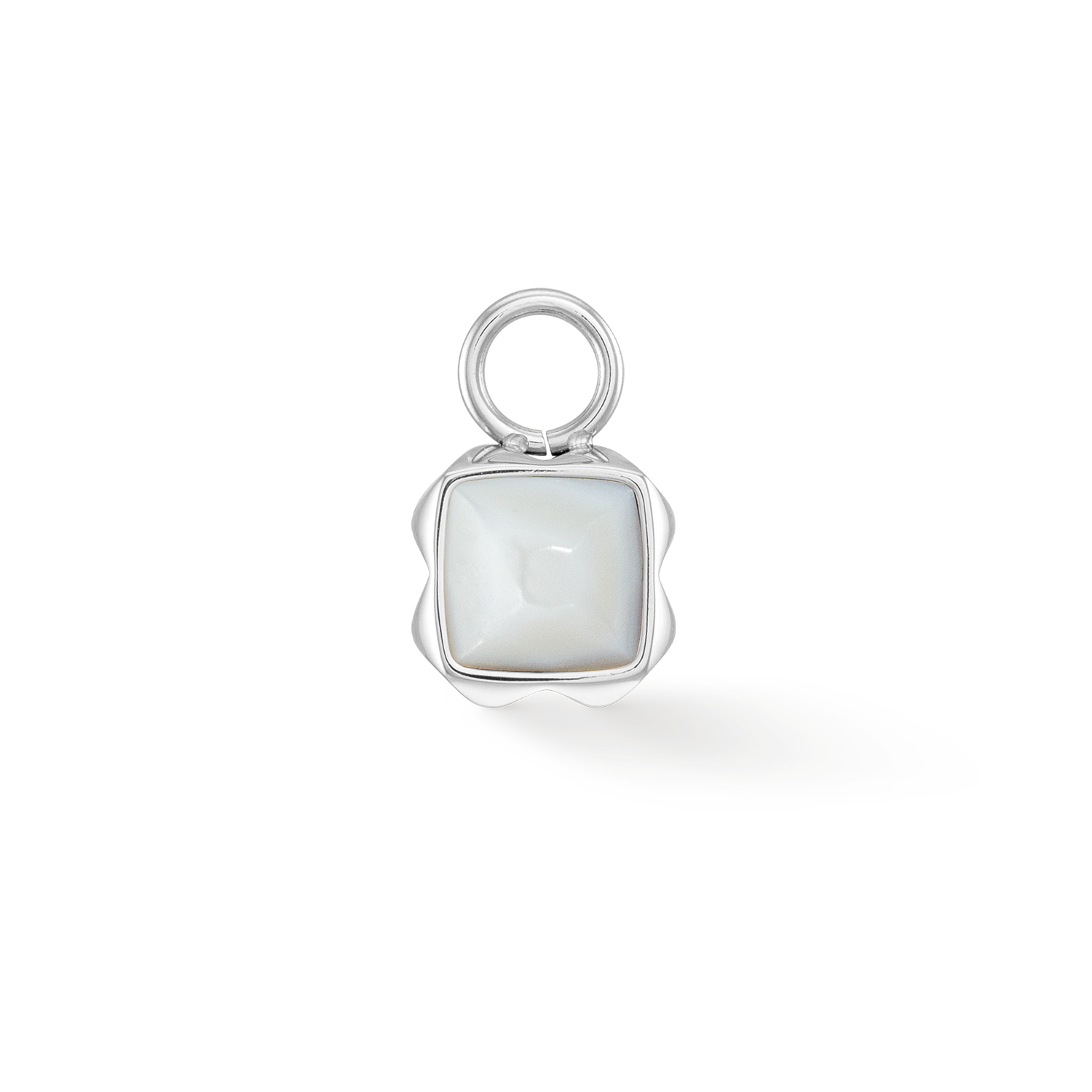Birthstone April Charm Weißer Quarz Silber von COEUR DE LION
