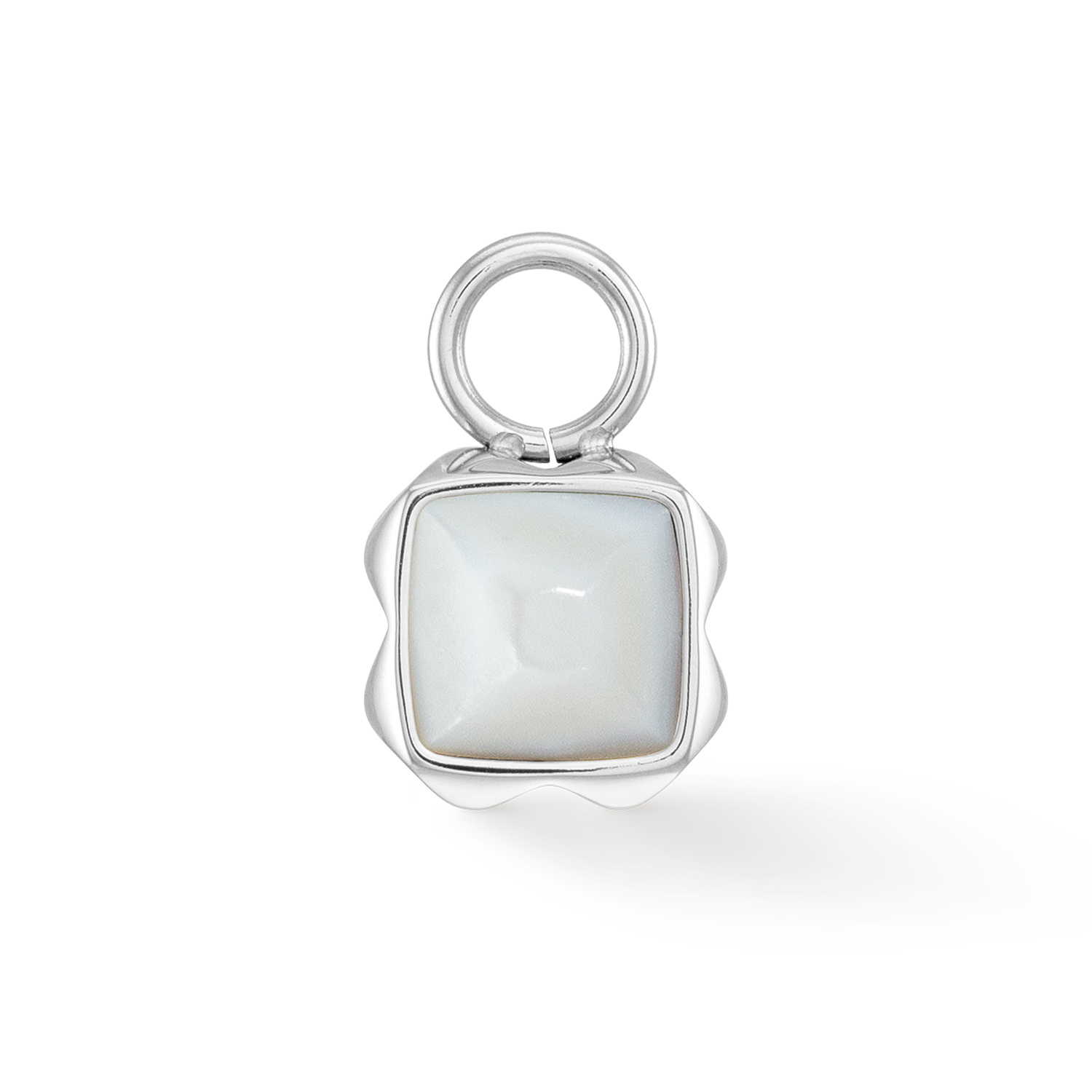 Birthstone April Charm Weißer Quarz Silber von COEUR DE LION – Detailaufnahme