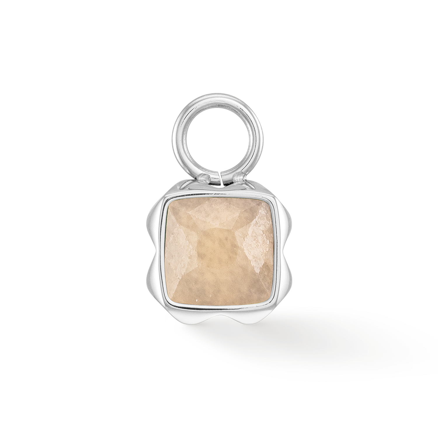 Birthstone Juni Charm Crème Jade Silber von COEUR DE LION – Detailaufnahme
