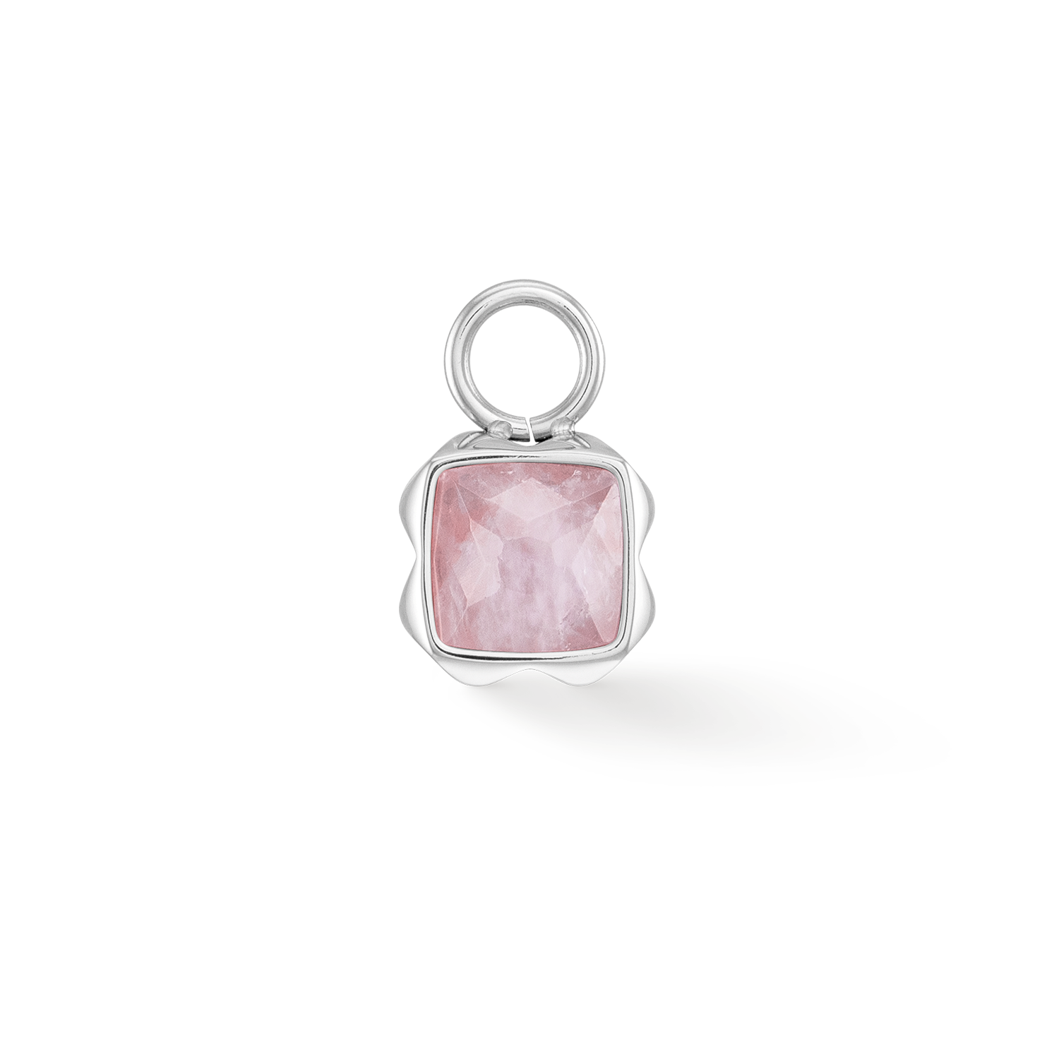 Birthstone Oktober Charm Rosenquarz Silber von COEUR DE LION