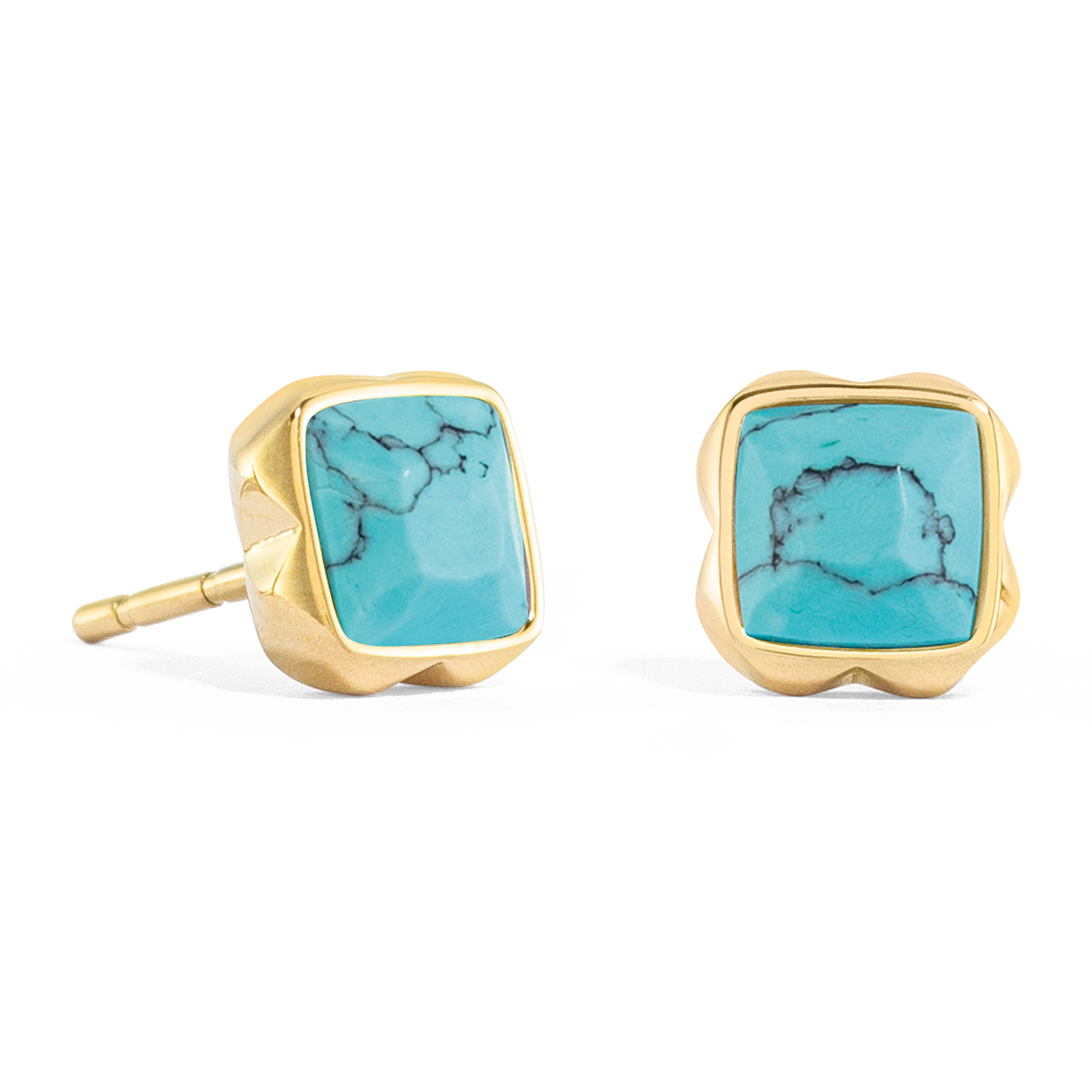 Birthstone Dezember Ohrringe Türkis Gold von COEUR DE LION – Detailaufnahme