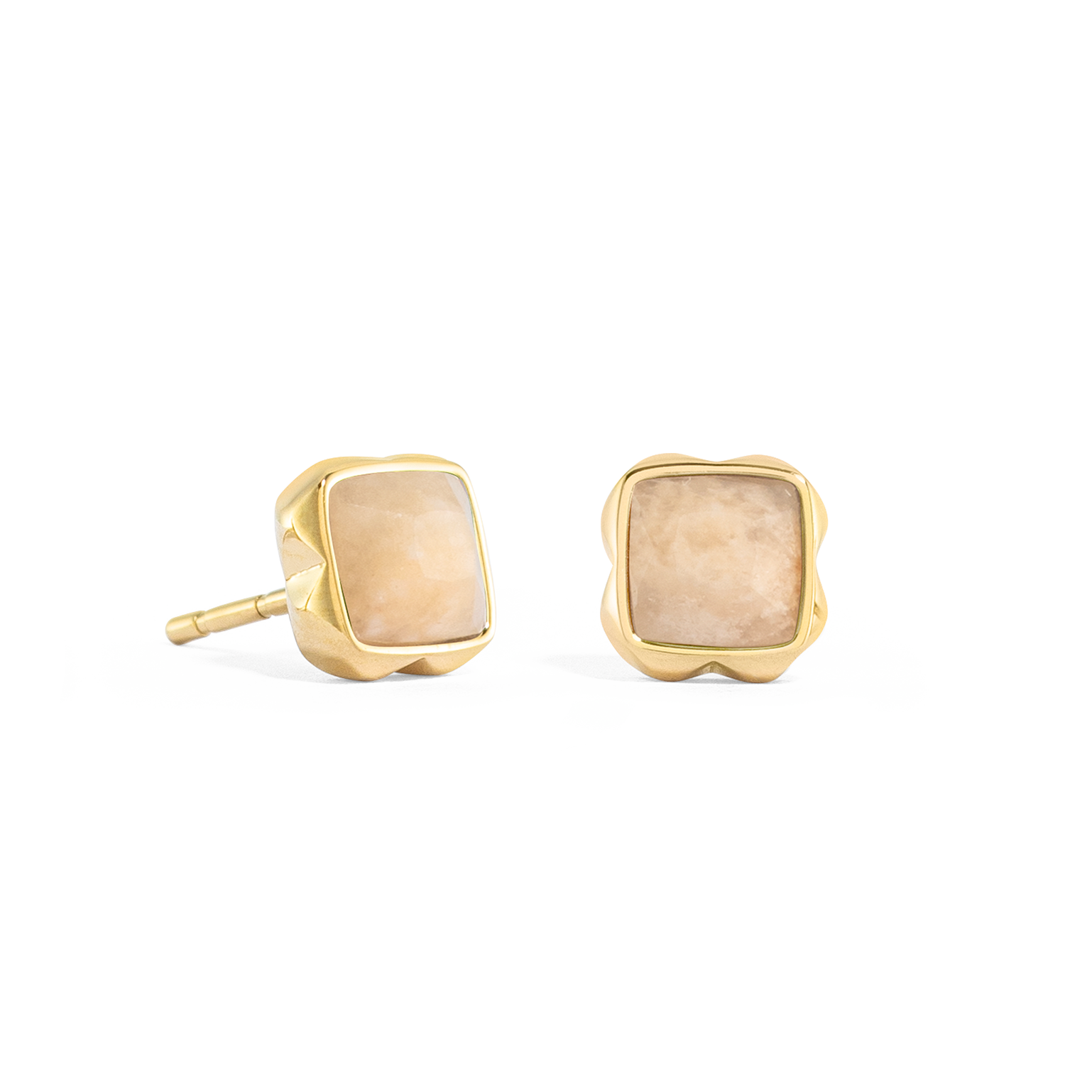 Birthstone Juni Ohrringe Crème Jade Gold von COEUR DE LION
