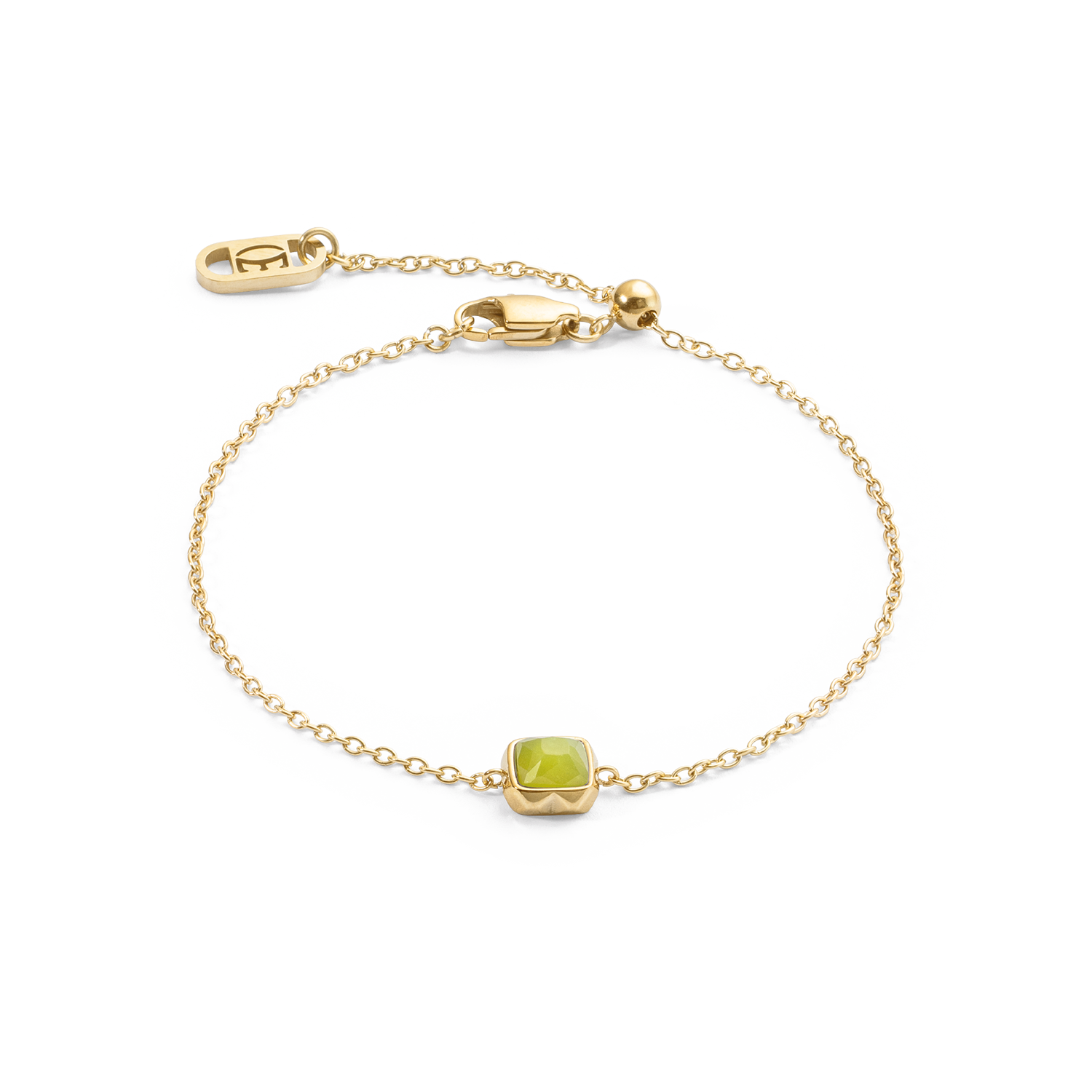 Birthstone August Armband Grüner Jade Gold von COEUR DE LION