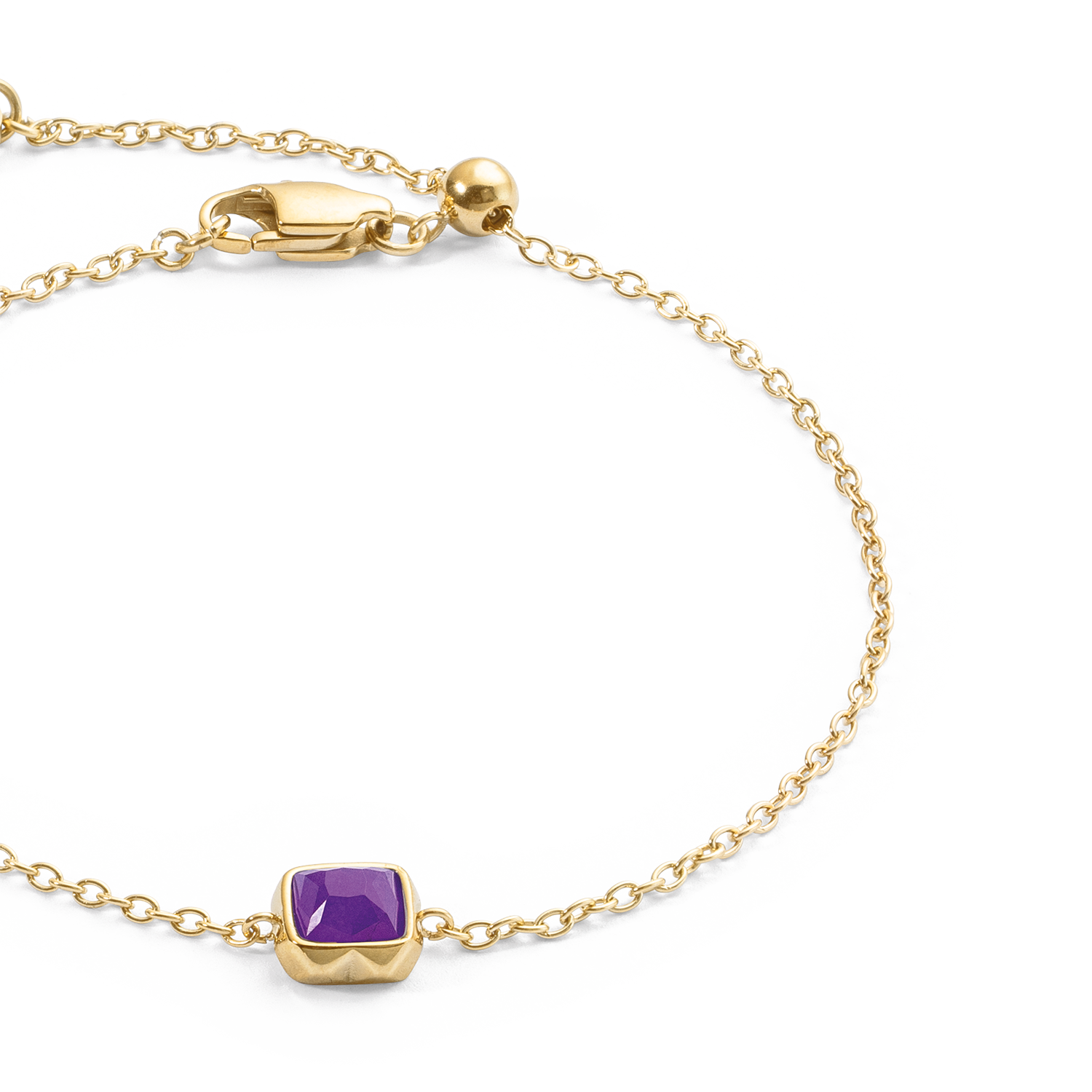 Birthstone Februar Armband Sugilith Gold von COEUR DE LION – Detailaufnahme