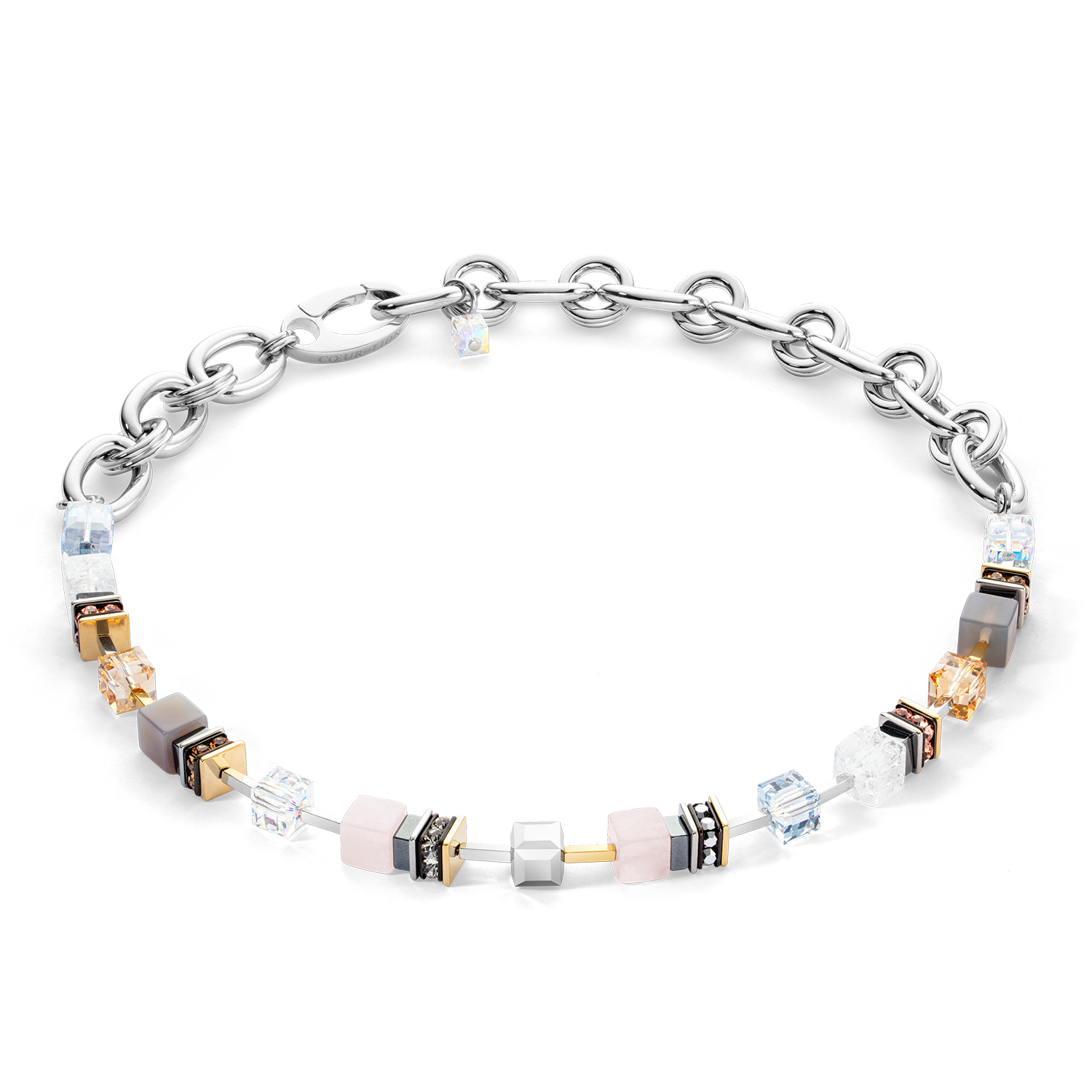 Halskette Chunky Cubes & Chain Runway Exlusive Bicolor von COEUR DE LION