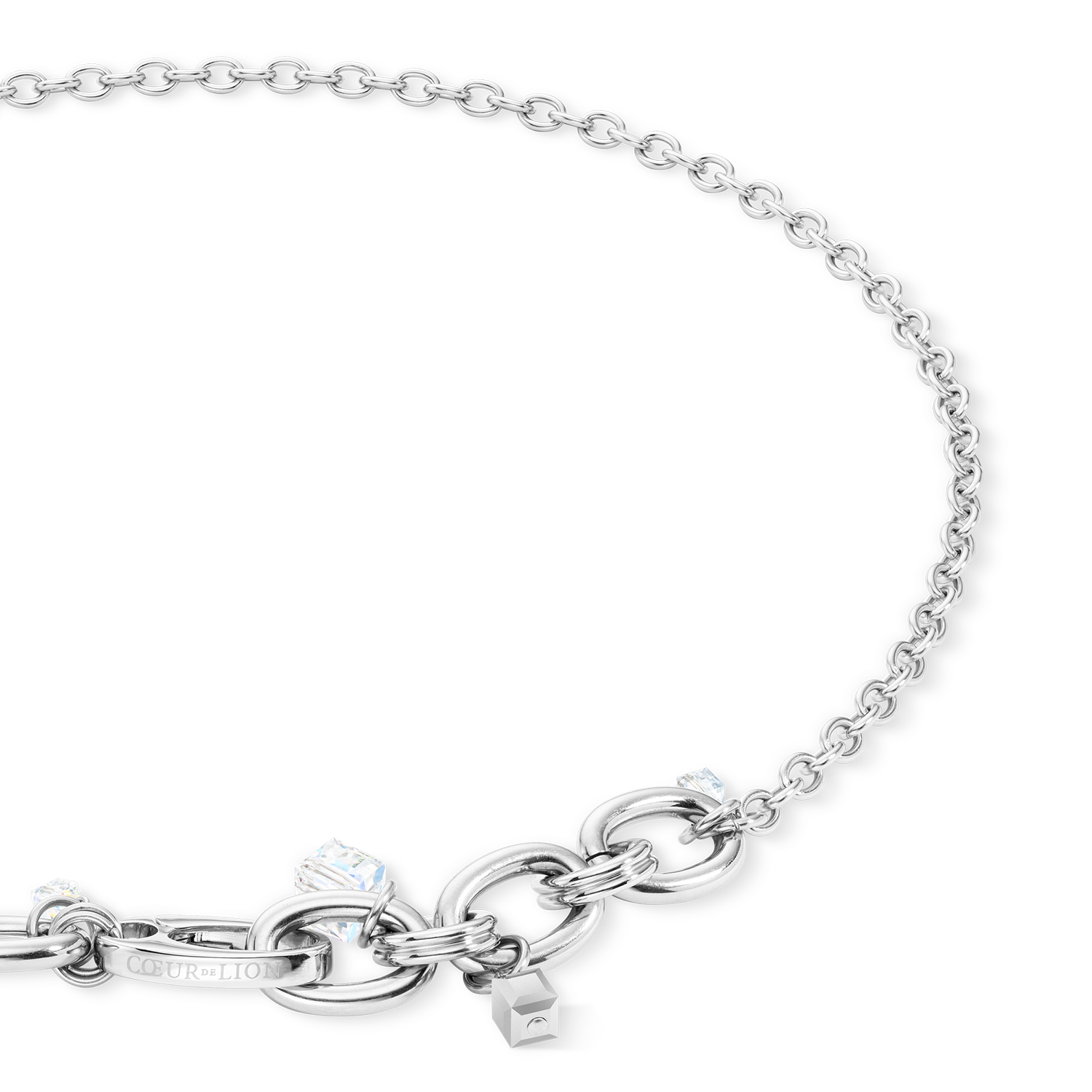 Halskette Chunky Chain Runway Exlusive Silber von COEUR DE LION – Detailaufnahme