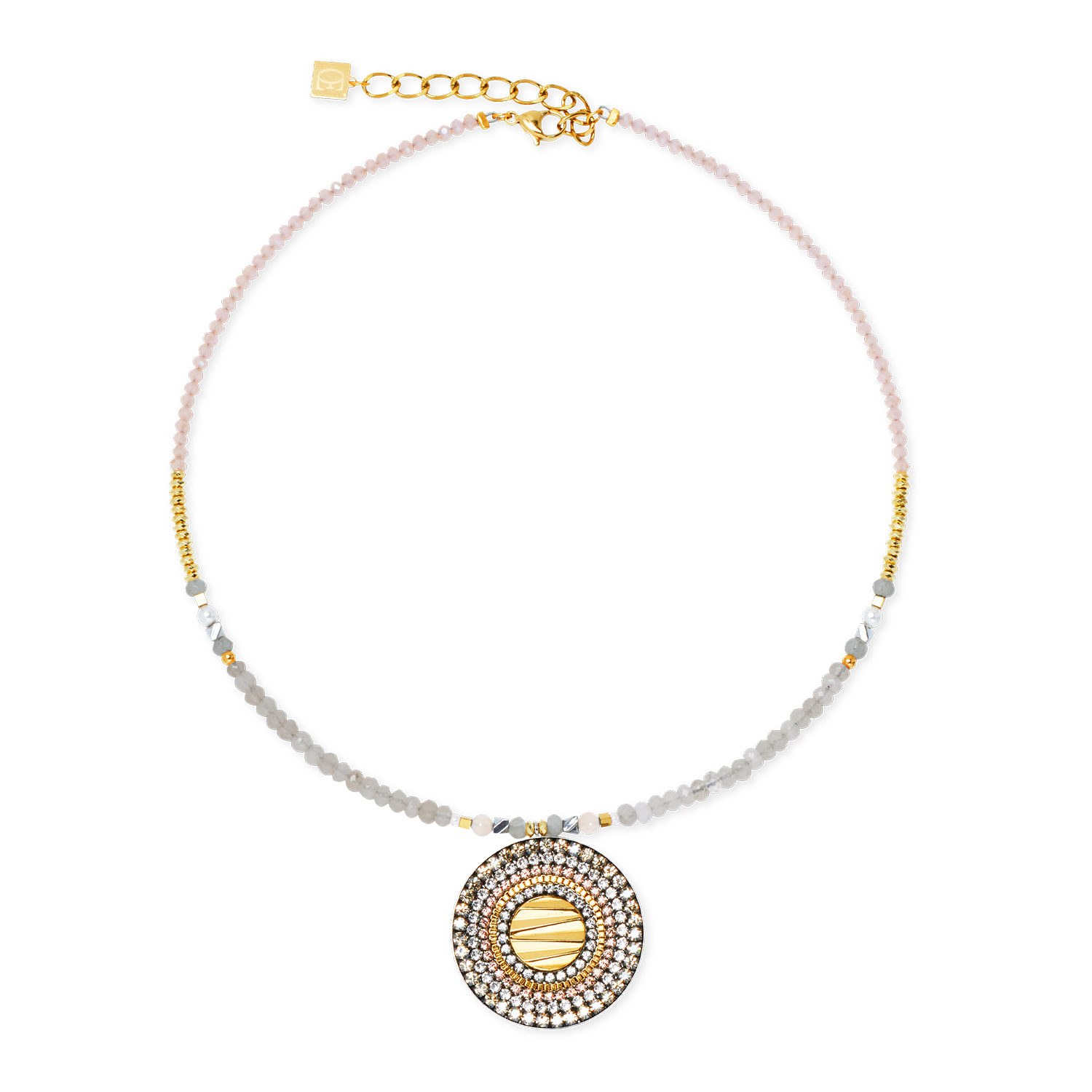 Halskette Amulett Modern Future gold-beige von COEUR DE LION