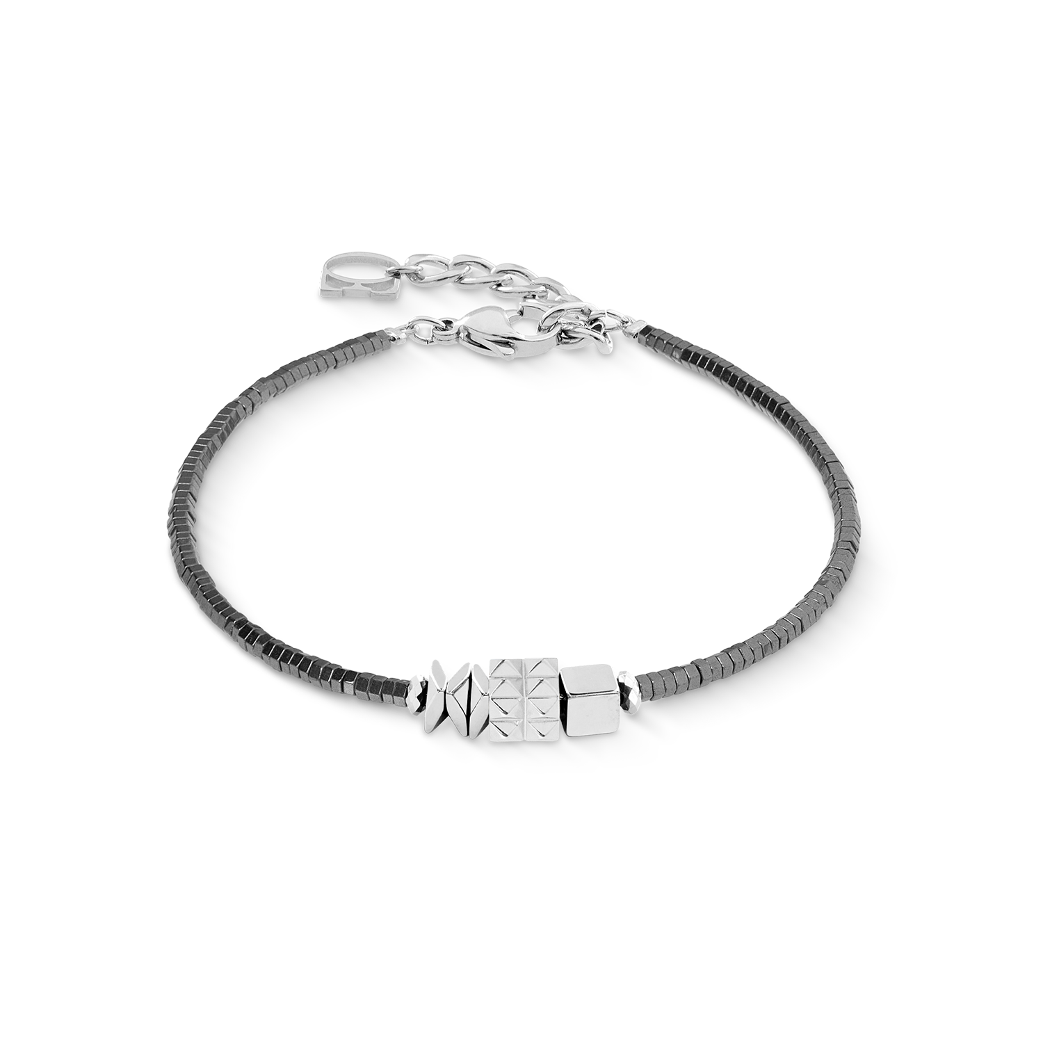 Armband Cube Trio Facets silber-grau von COEUR DE LION