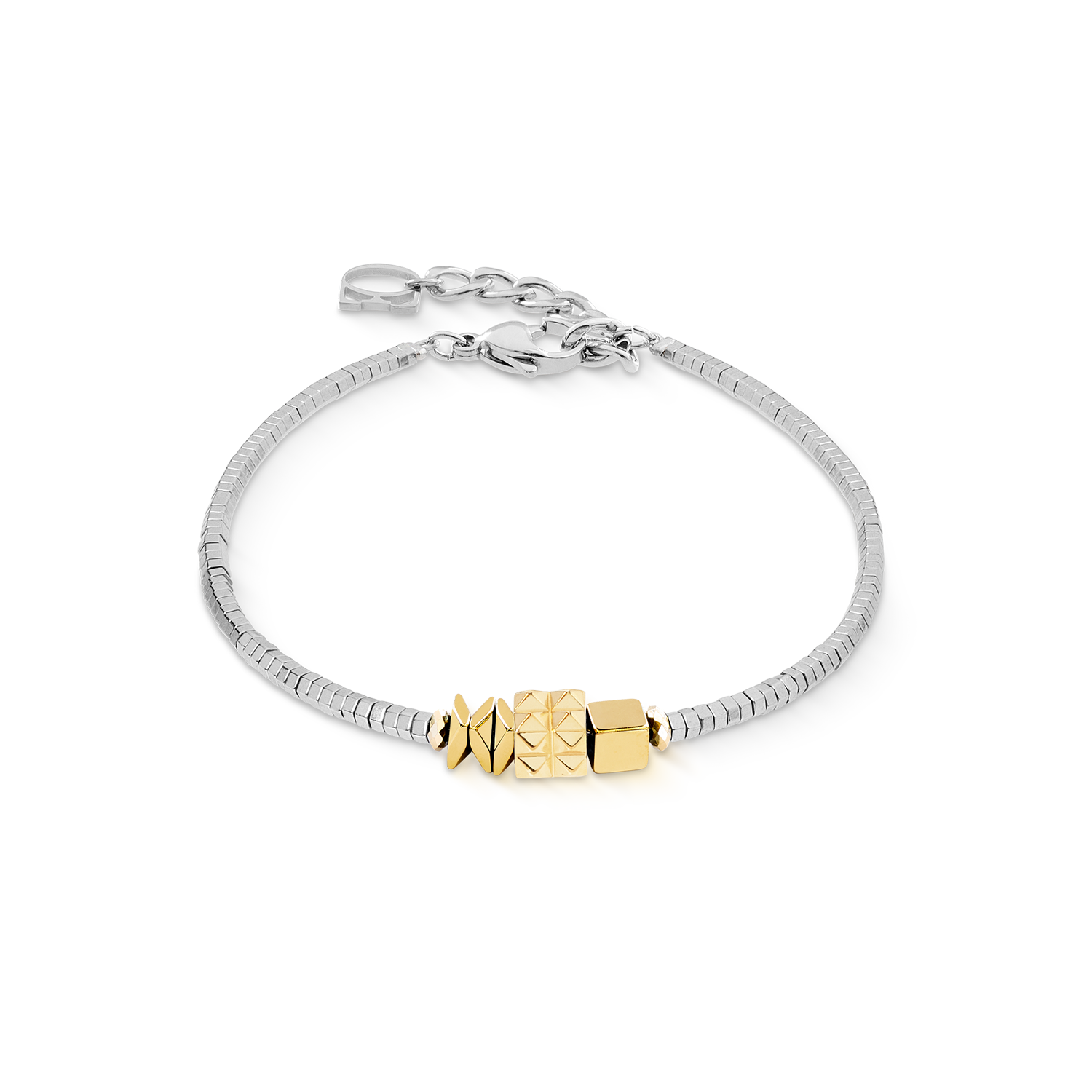 Armband Cube Trio Facets gold-silber von COEUR DE LION