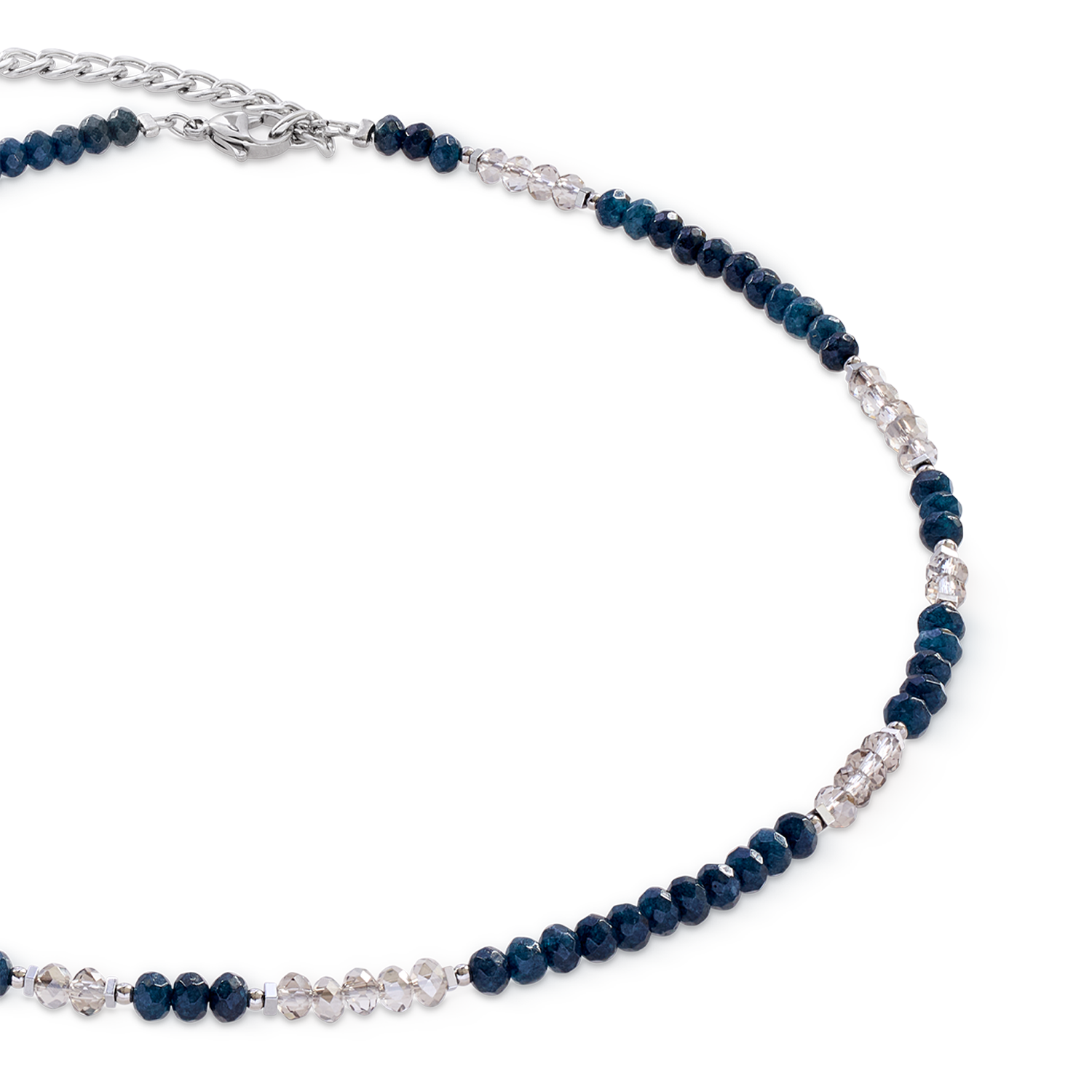 Halskette Rhythm Jade Navy silber von COEUR DE LION – Detailaufnahme