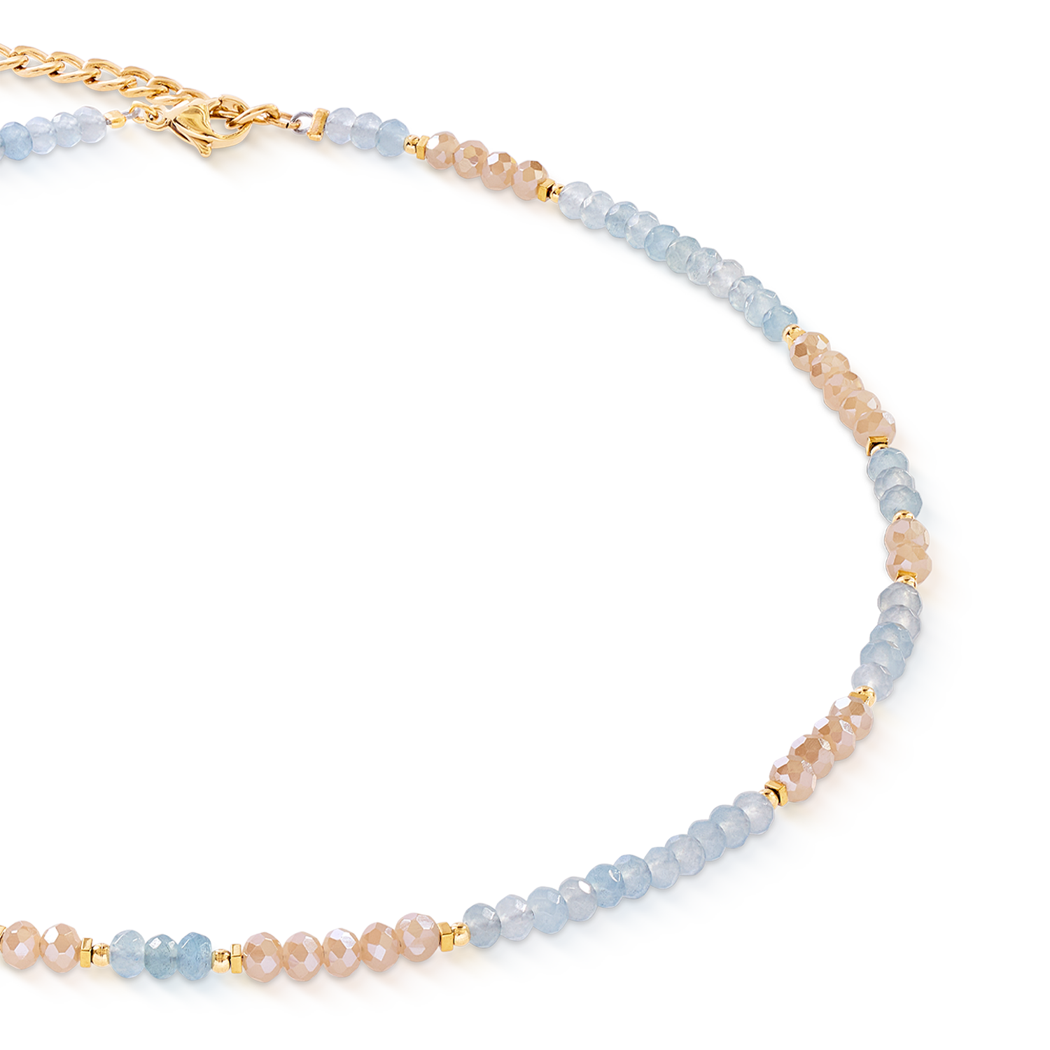 Halskette Rhythm Jade Sky gold von COEUR DE LION – Detailaufnahme