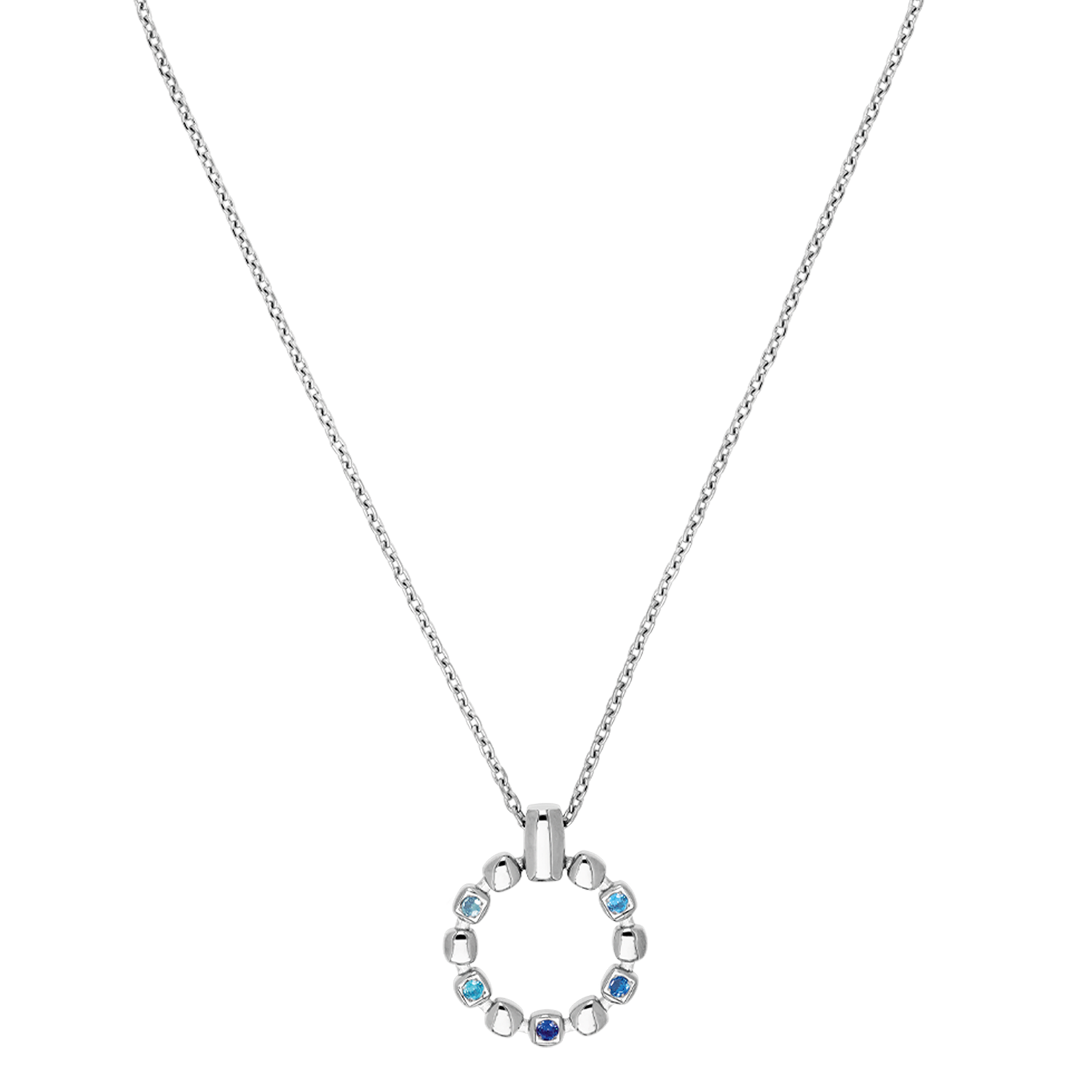 Halskette Soft Cube Circle Glow Ocean Silber