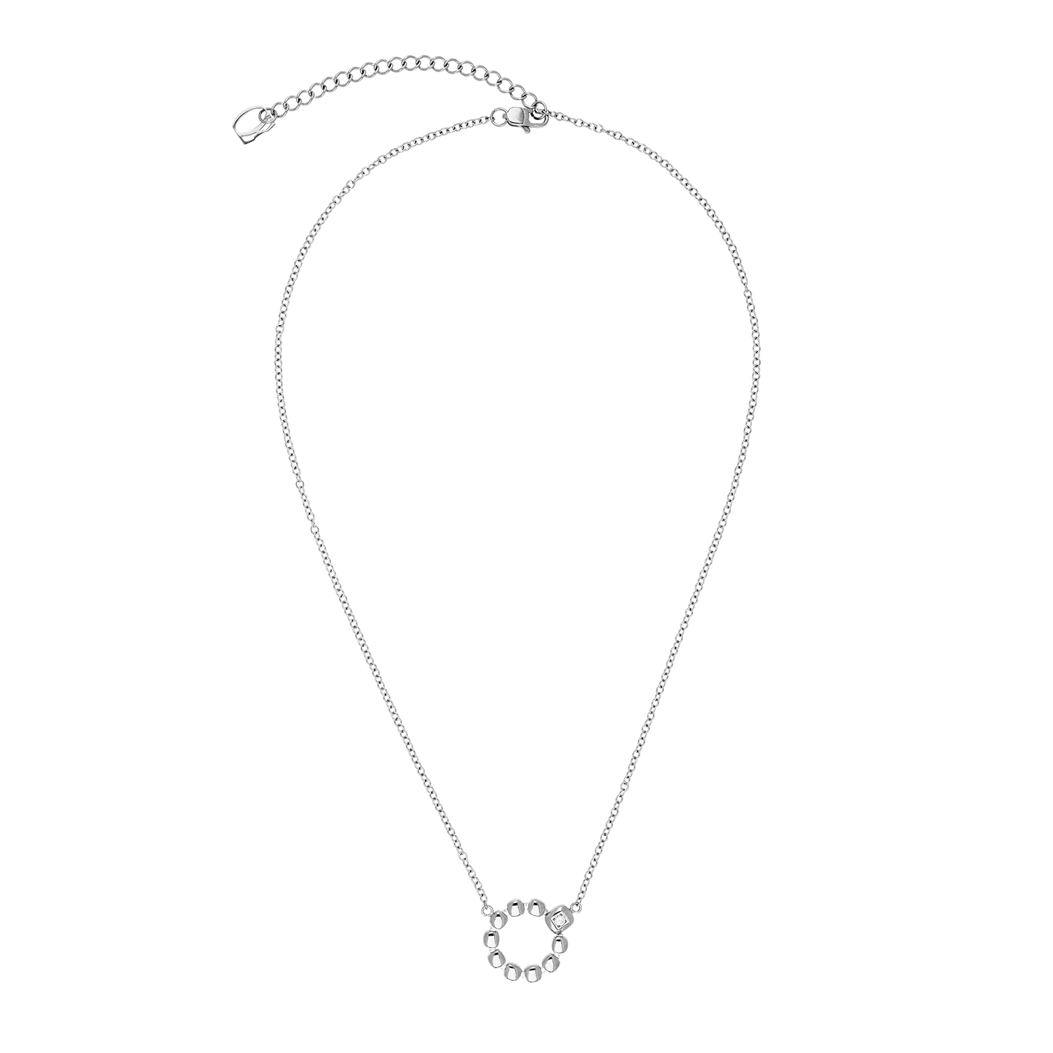 Halskette Small Soft Cube Circle Glow silber von COEUR DE LION