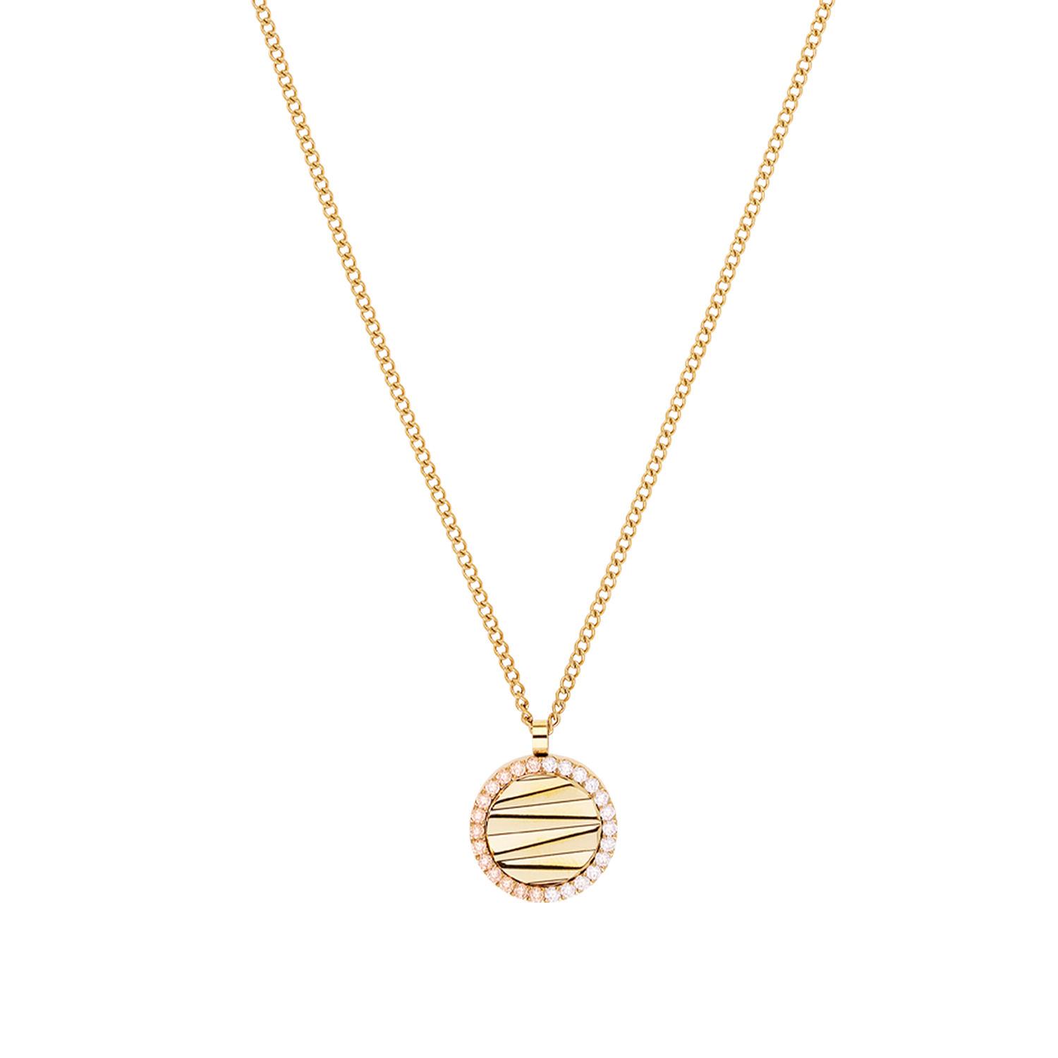 Halskette Amulett Mini Waves gold-beige von COEUR DE LION – Detailaufnahme