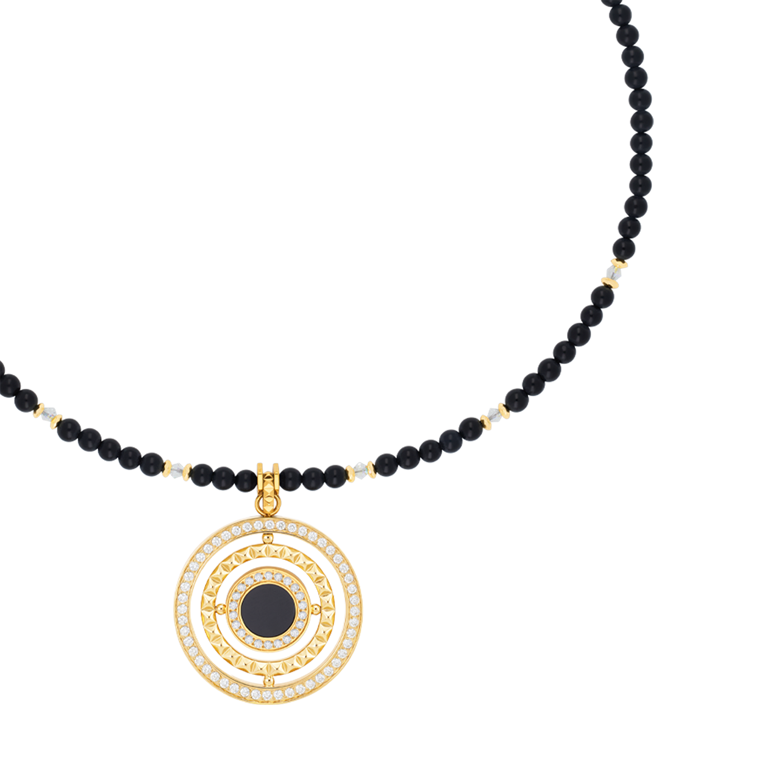 Halskette Amulett Modern Icon Noir Gold