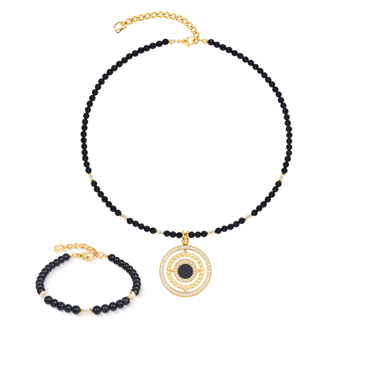 Halskette Amulett Modern Icon Noir Gold