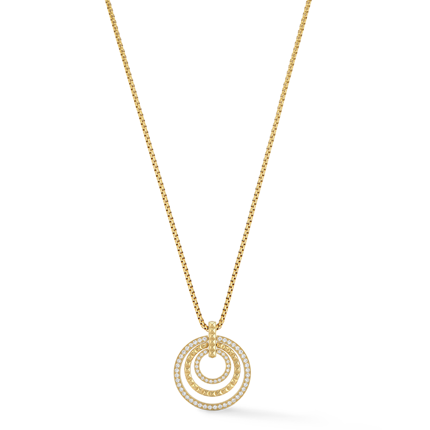 Halskette Circle Trio Crystal Gold