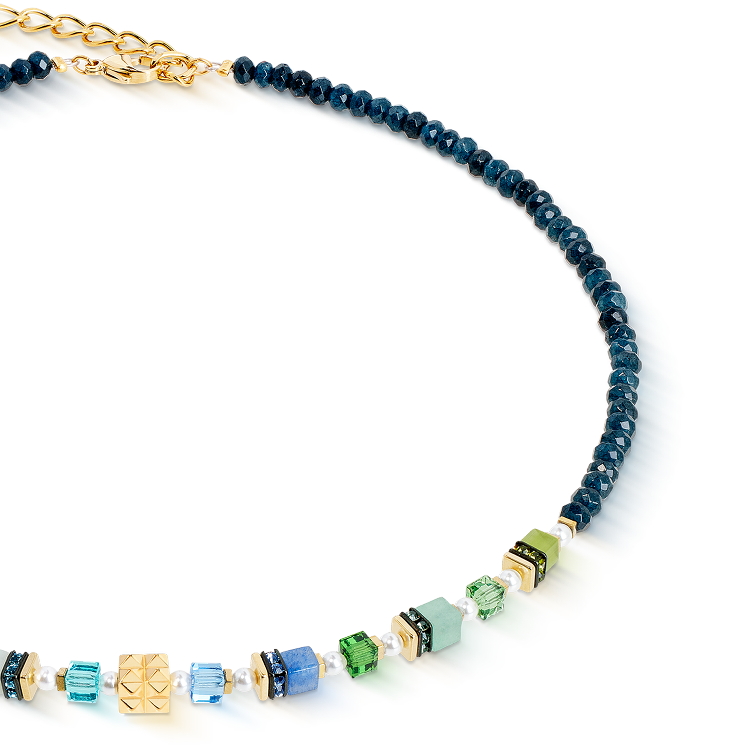 Halskette Sparkling Princess Spikes gold-multicolor von COEUR DE LION – Detailaufnahme