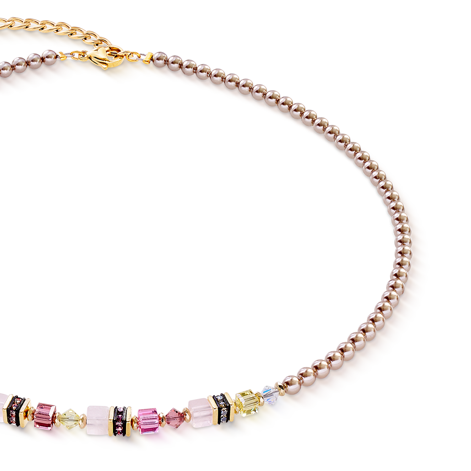 Halskette Princess Rose Glow gold von COEUR DE LION – Detailaufnahme
