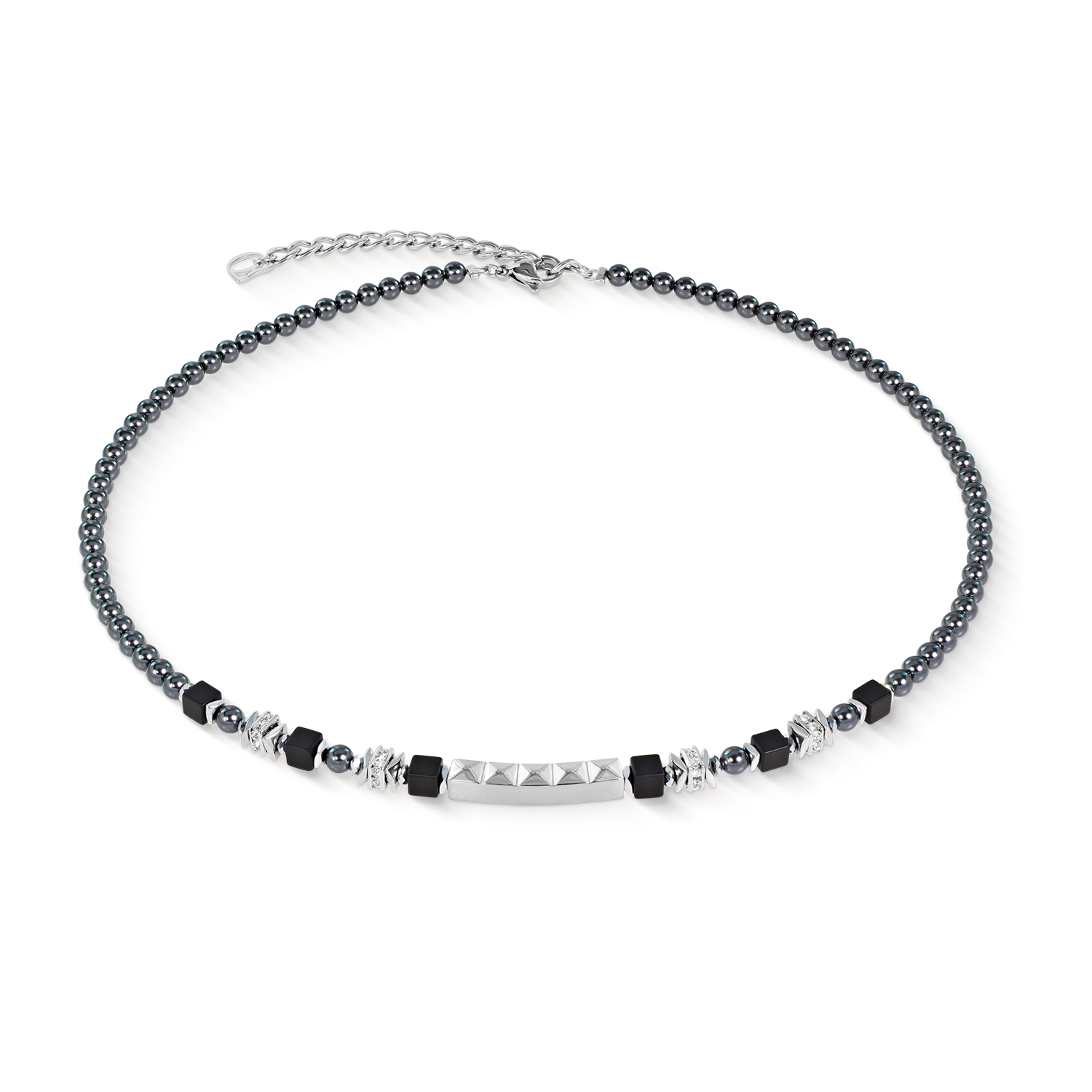 Beads & Pearls Spike Halskette Anthracite