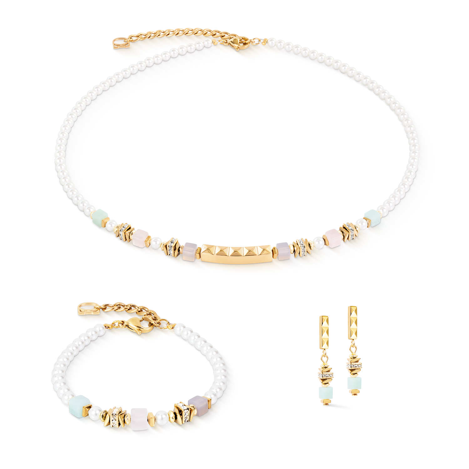 Beads & Pearls Spike Halskette Pastel
