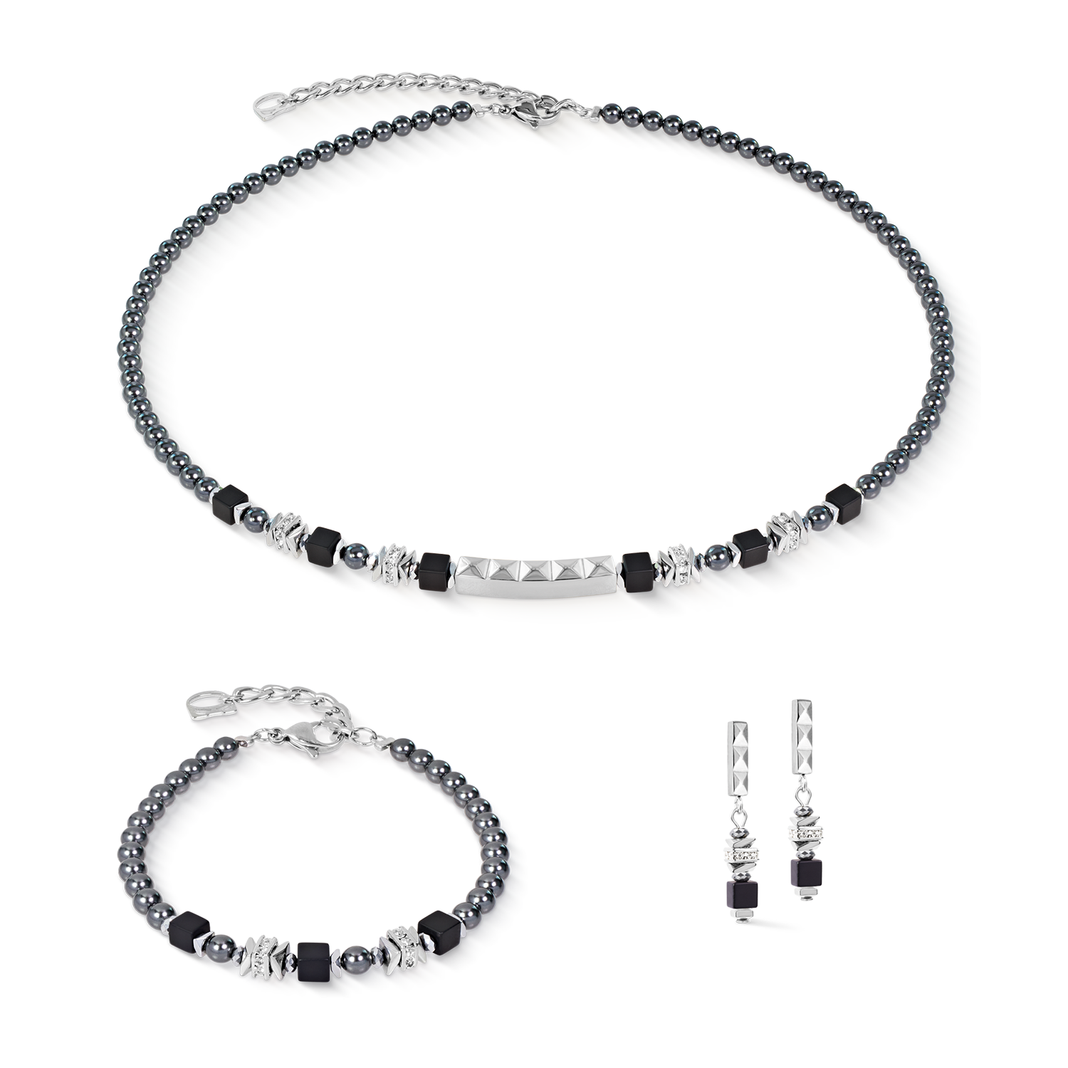 Beads & Pearls Spike Ohrhänger Anthracite