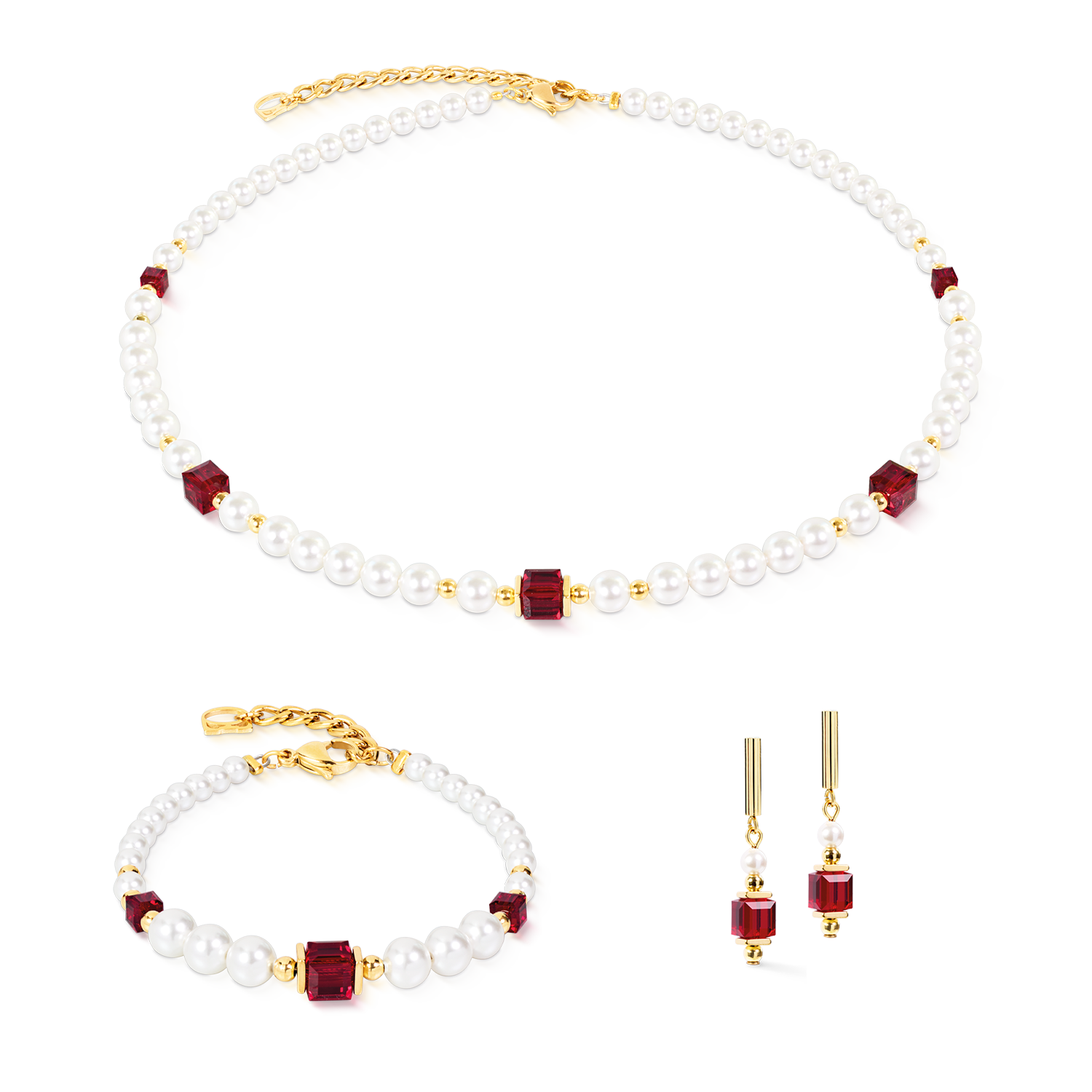 Cocktail Pearls Halskette Ruby