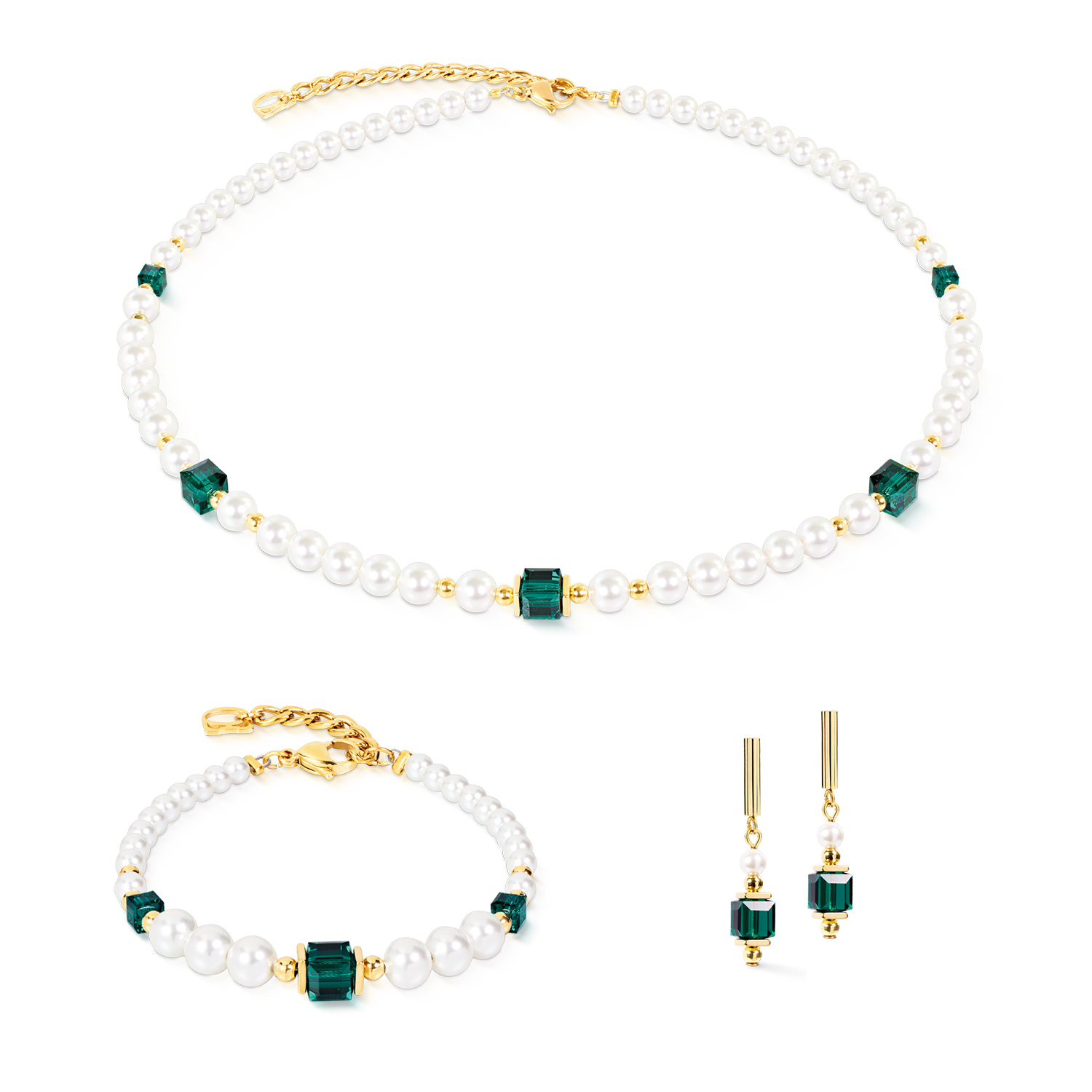 Cocktail Pearls Armband Emerald