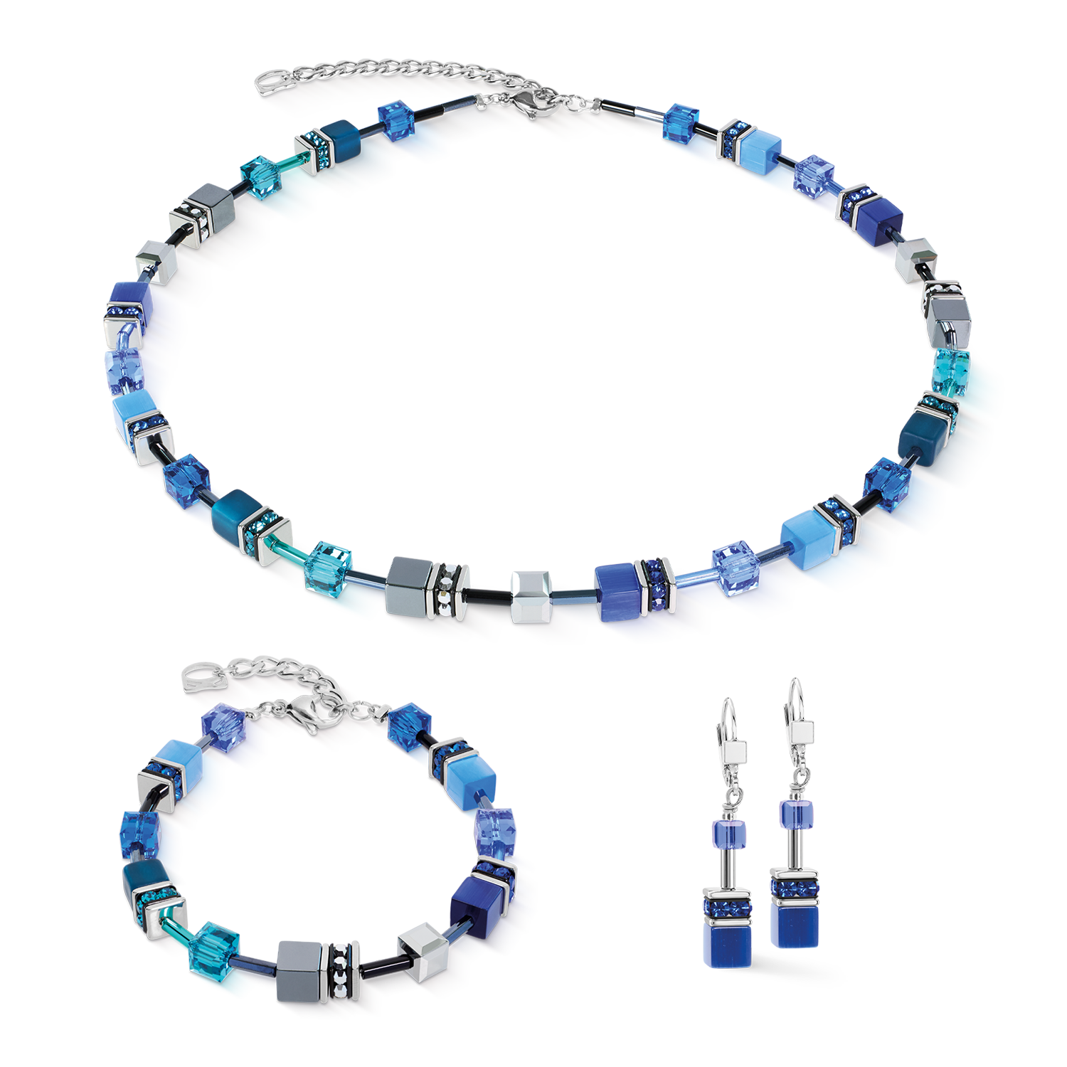 GeoCUBE® Iconic Halskette Azure Spirit silber