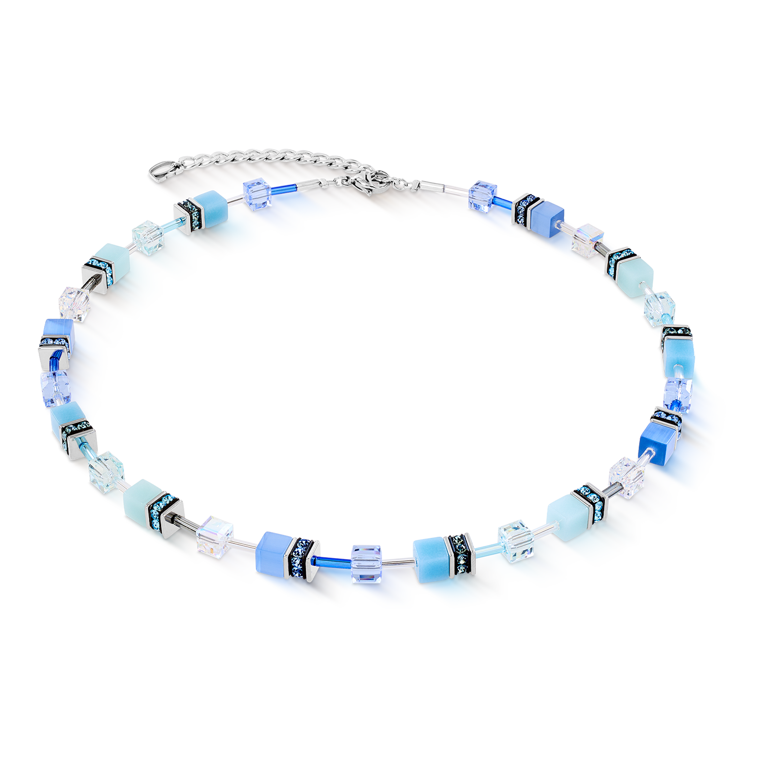 GeoCUBE® Iconic Halskette aqua-blau von COEUR DE LION