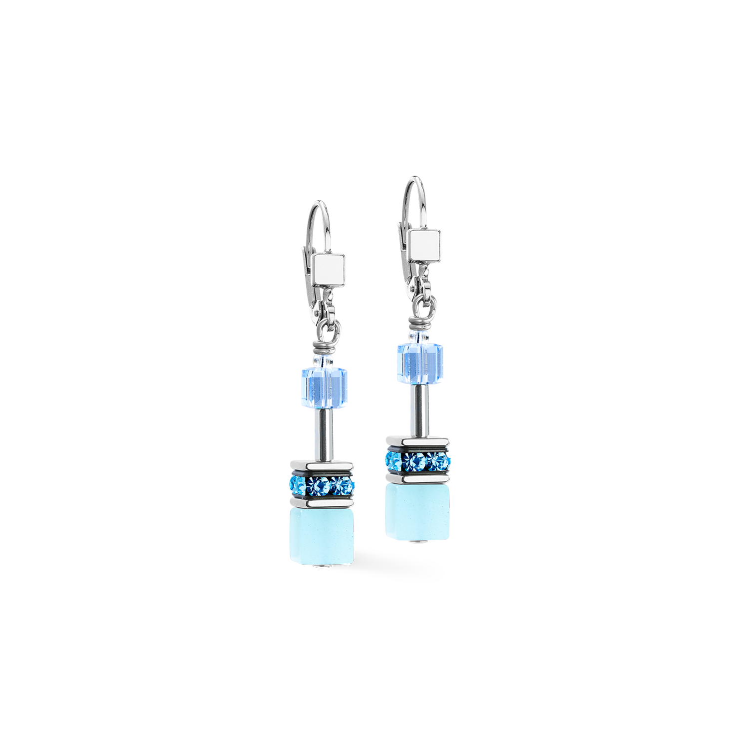 GeoCUBE® Iconic Ohrringe aqua-blau von COEUR DE LION