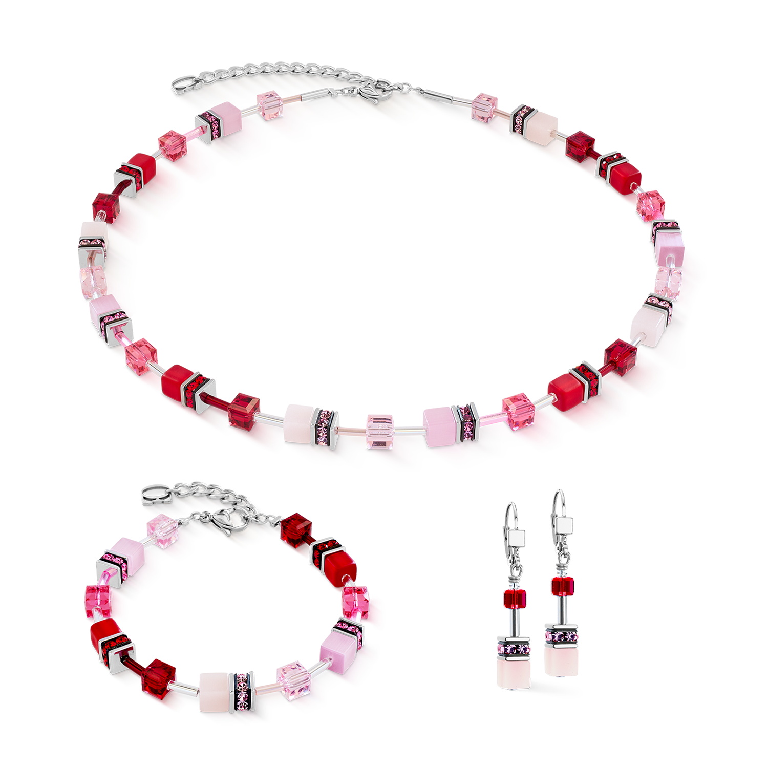 GeoCUBE® Iconic Armband rosé blush von COEUR DE LION – im Set mit passenden Schmuckstücken