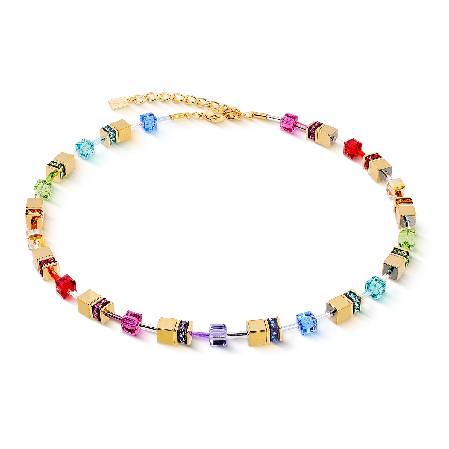 GeoCUBE® Iconic Metallic Halskette Rainbow gold von COEUR DE LION