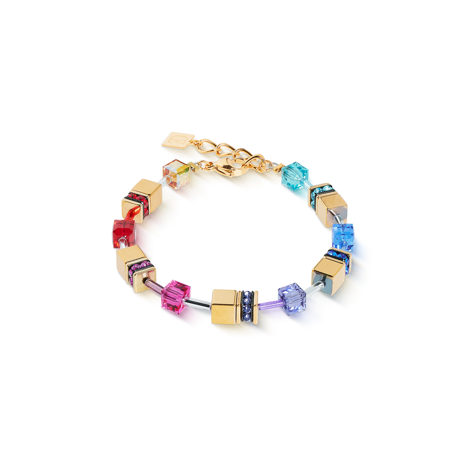 GeoCUBE® Iconic Metallic Armband Rainbow gold von COEUR DE LION
