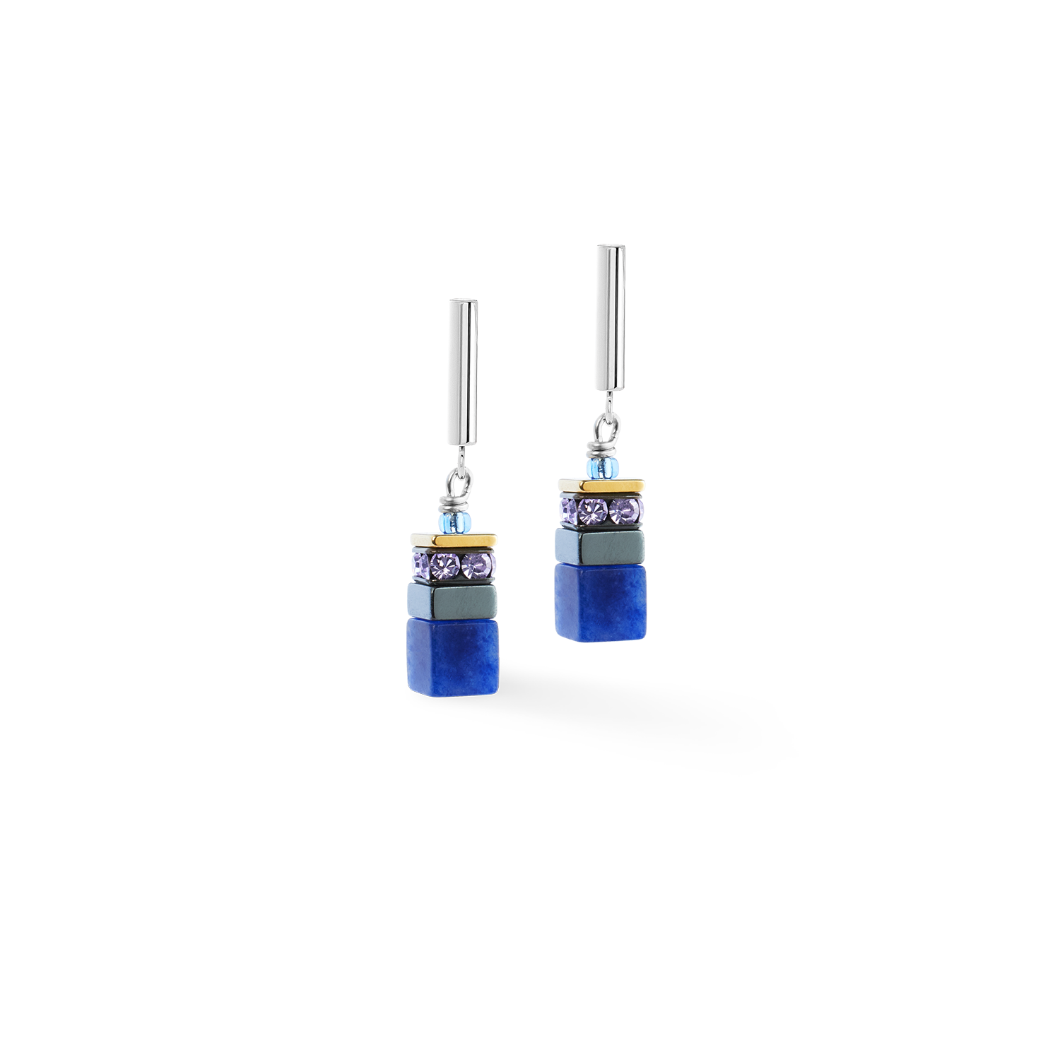 GeoCUBE® Precious Motion Ohrringe Blue Moon Bicolor von COEUR DE LION